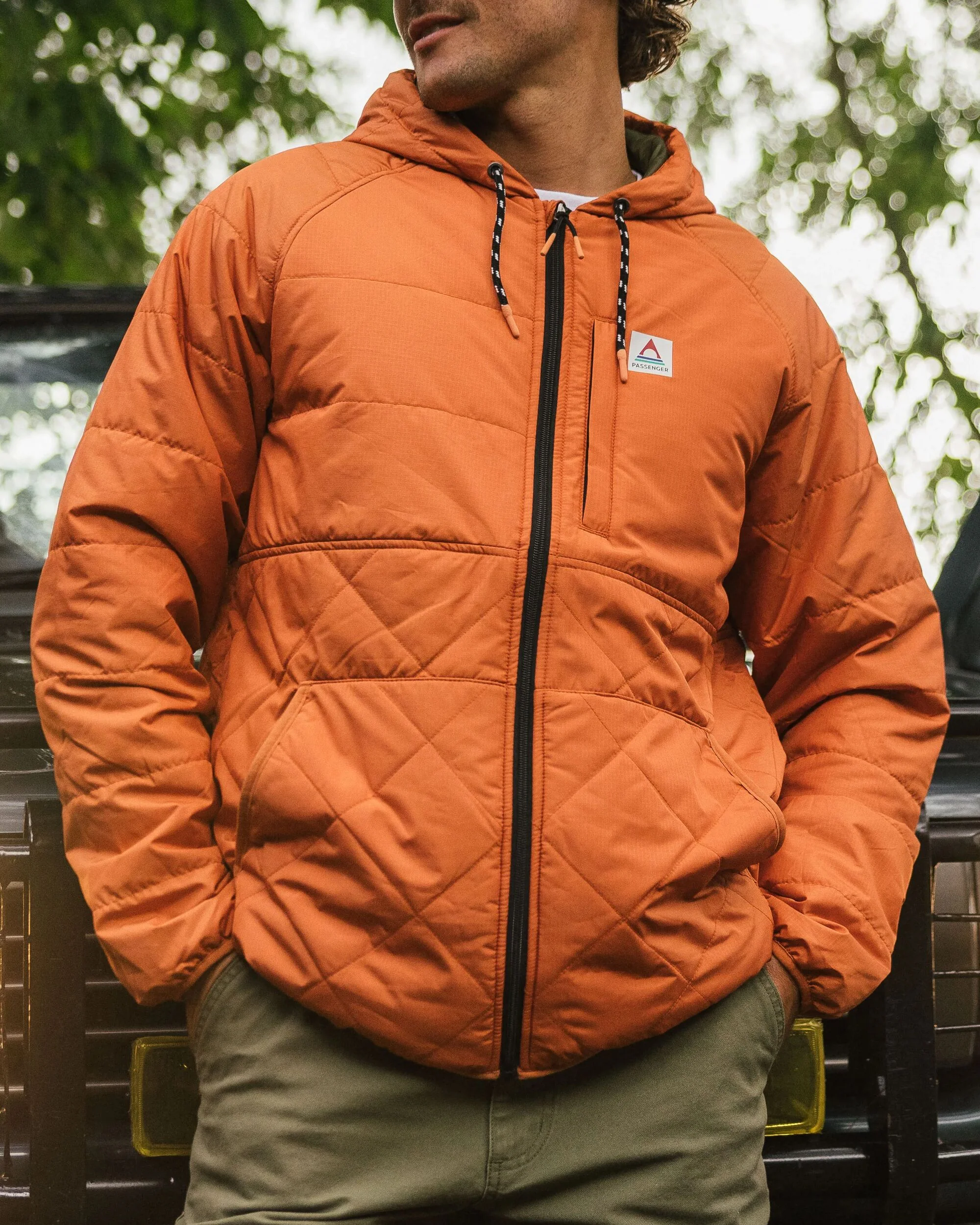 Dylan Insulated Full Zip Jacket - Burnt Orange - Image 3