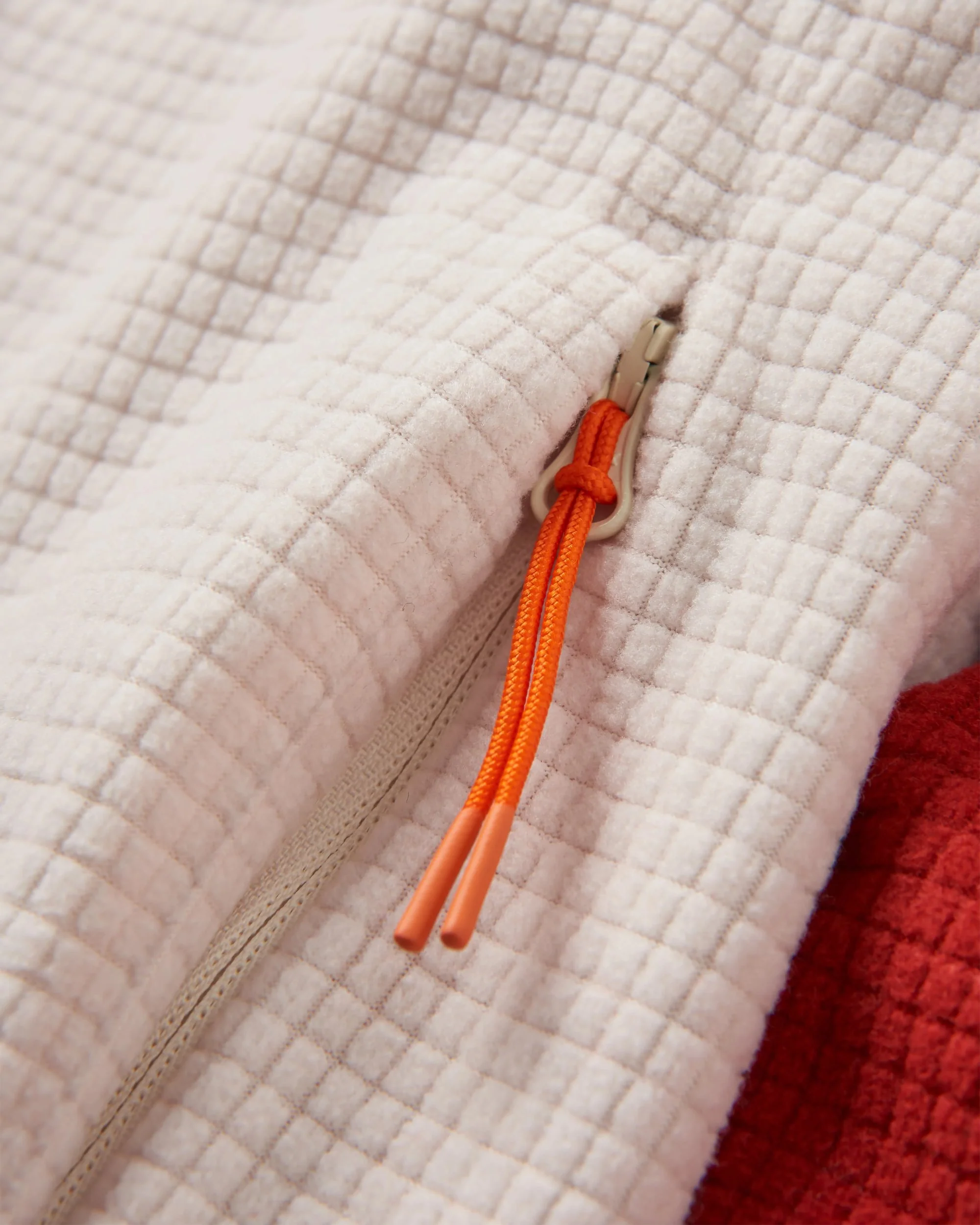 Off Trail Grid Polar Fleece - Red Ochre/Birch - Image 5