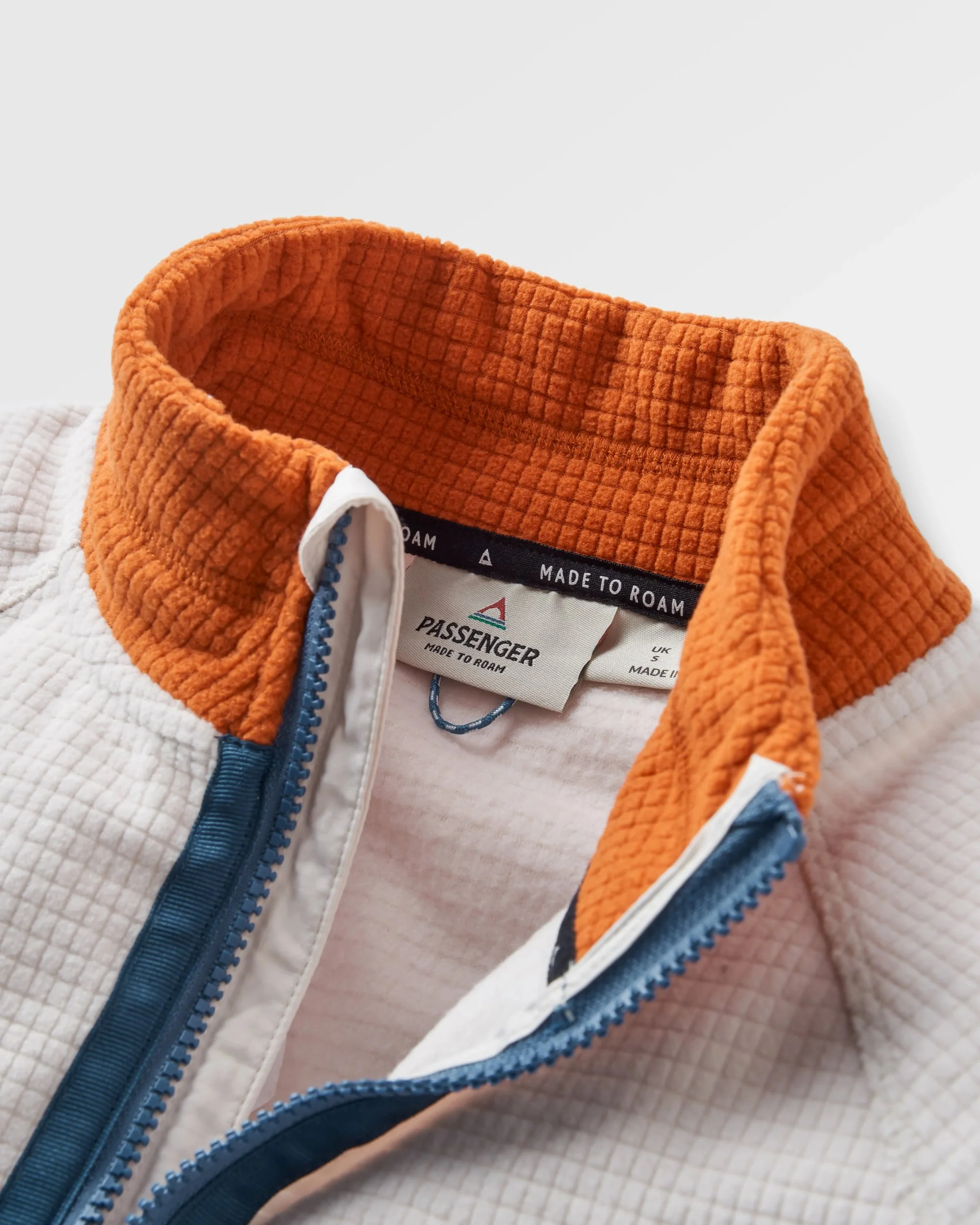 Off Trail Grid Polar Fleece - Birch/Sunset Orange - Image 6