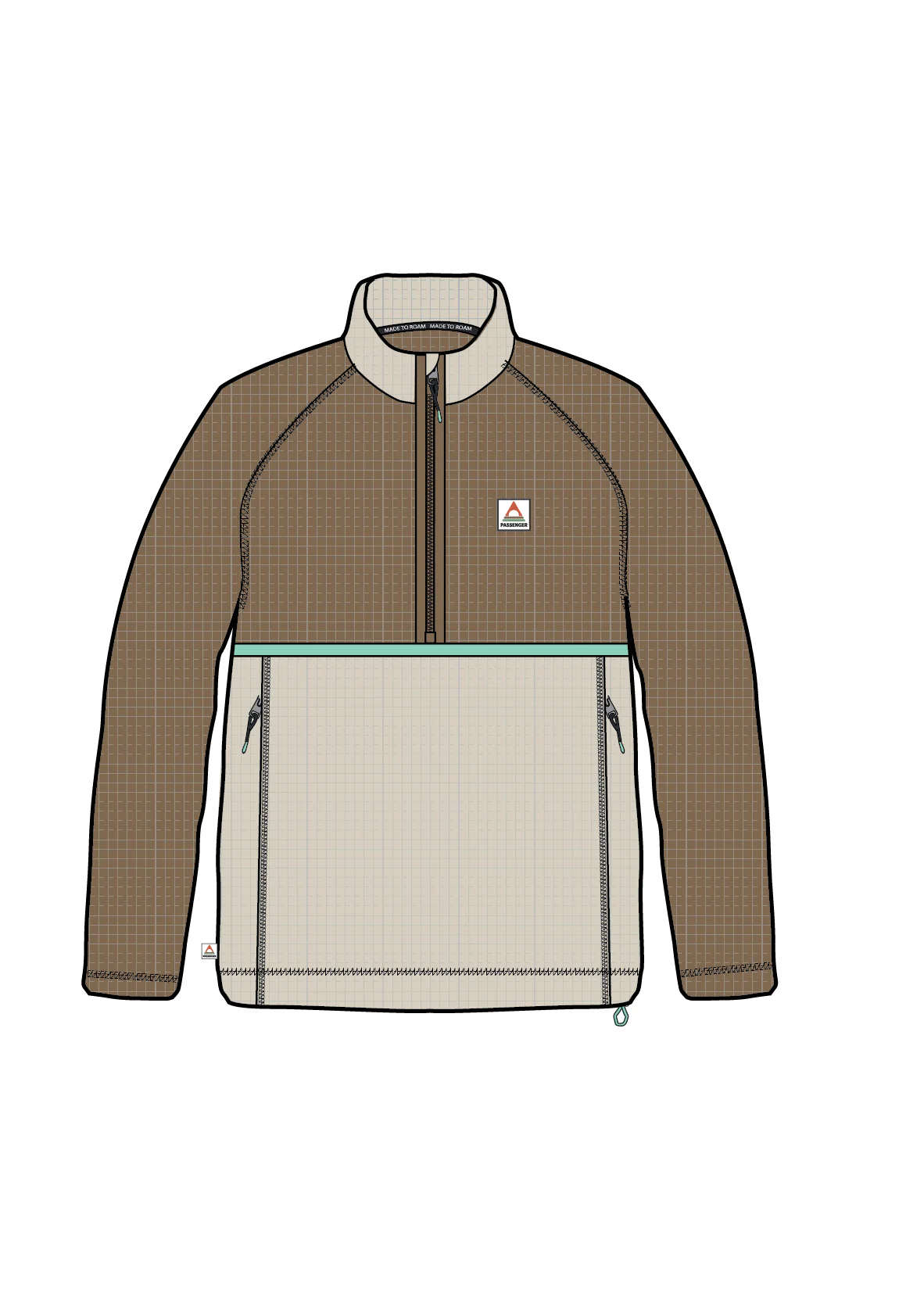 Off Trail Grid Polar Fleece - Caramel/Birch - Image 11