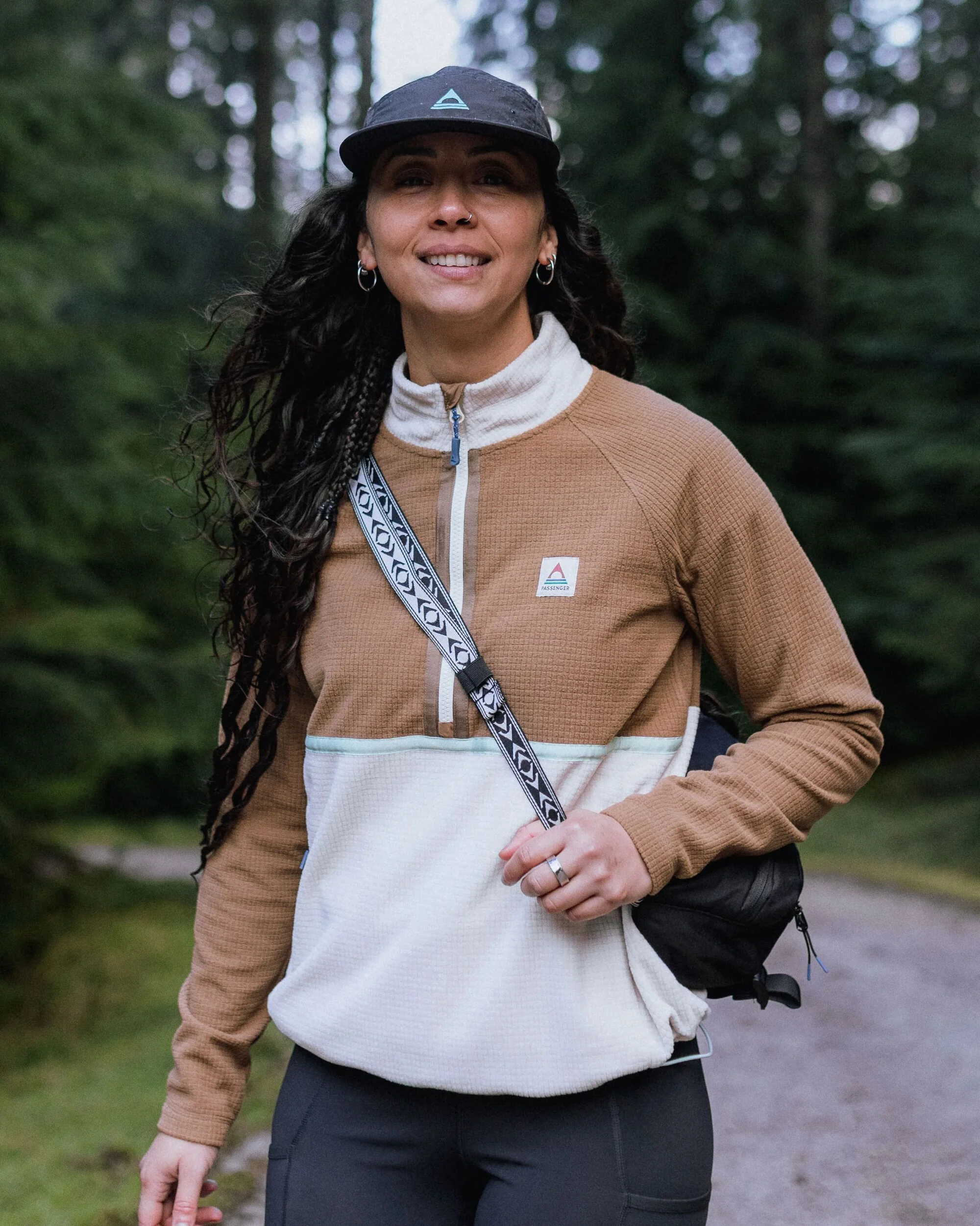 Off Trail Grid Polar Fleece - Caramel/Birch - Image 4