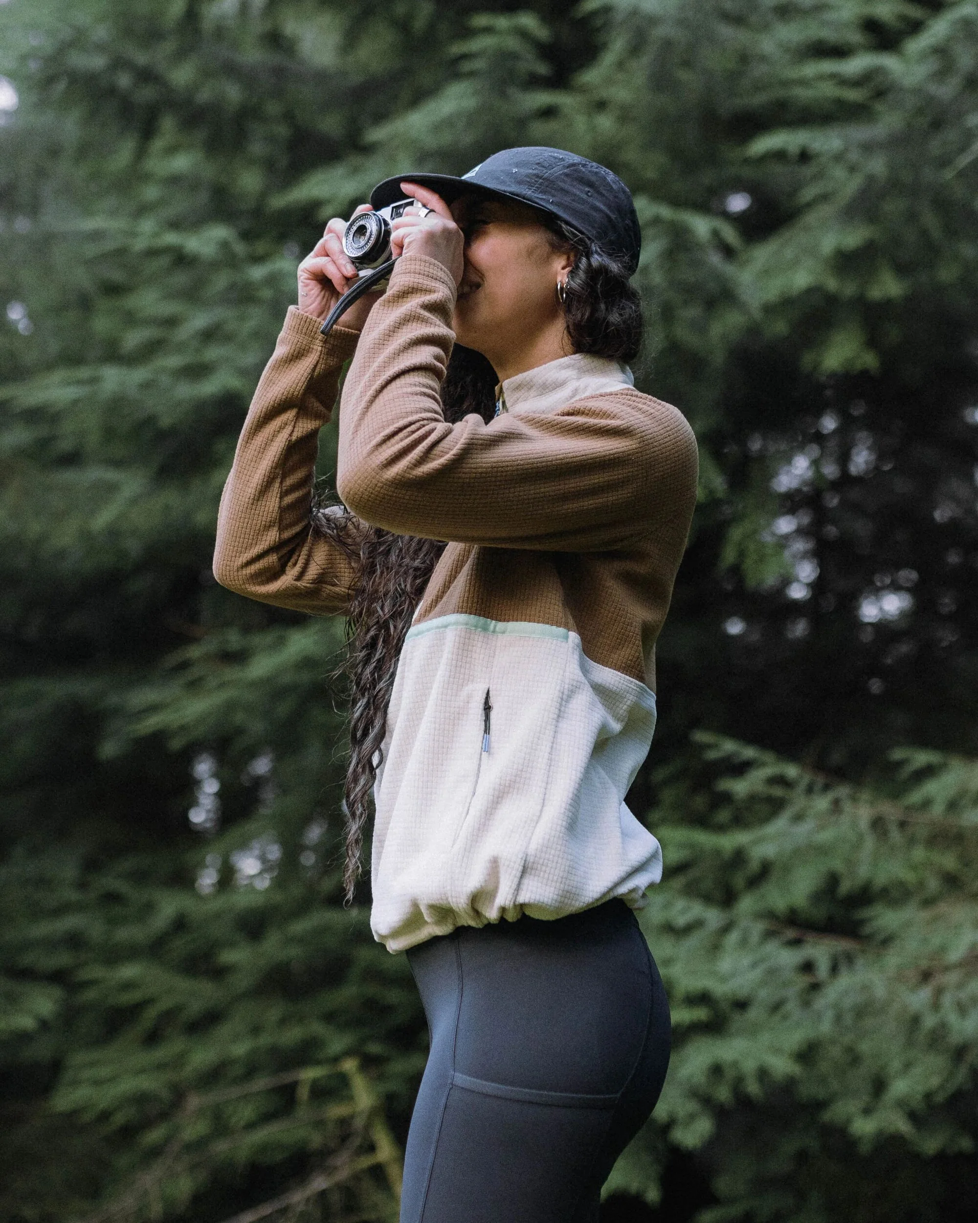Off Trail Grid Polar Fleece - Caramel/Birch - Image 5