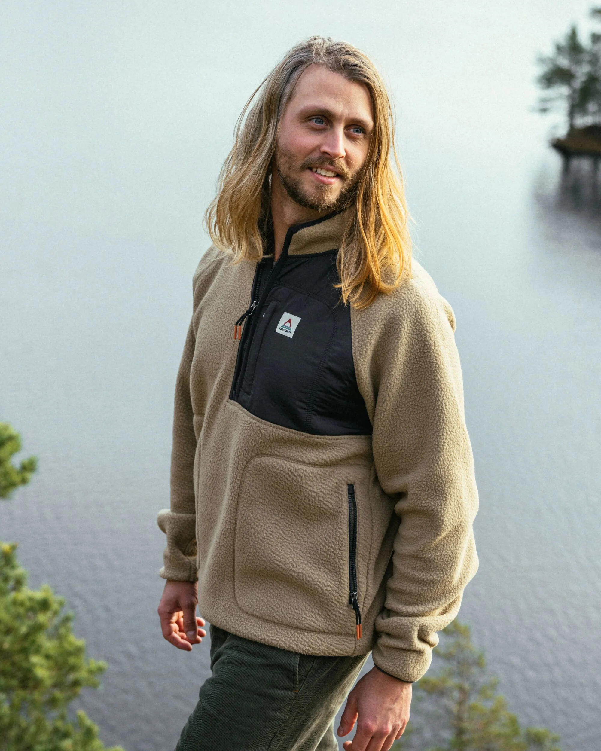 Offgrid 1/2 Zip Sherpa Fleece - Biscuit - Image 4