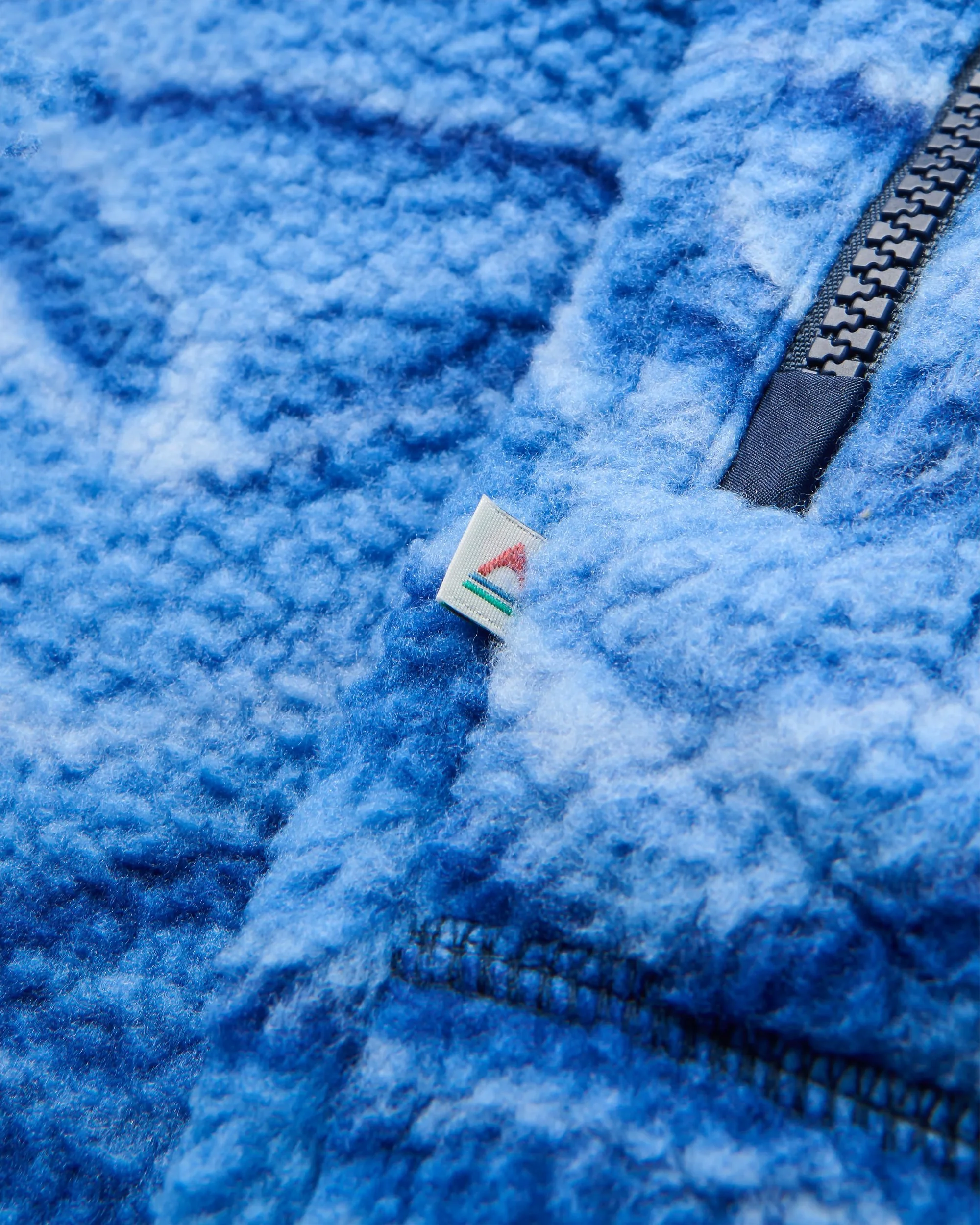 Offgrid 1/2 Zip Sherpa Fleece - Tracks Electric Blue - Image 6