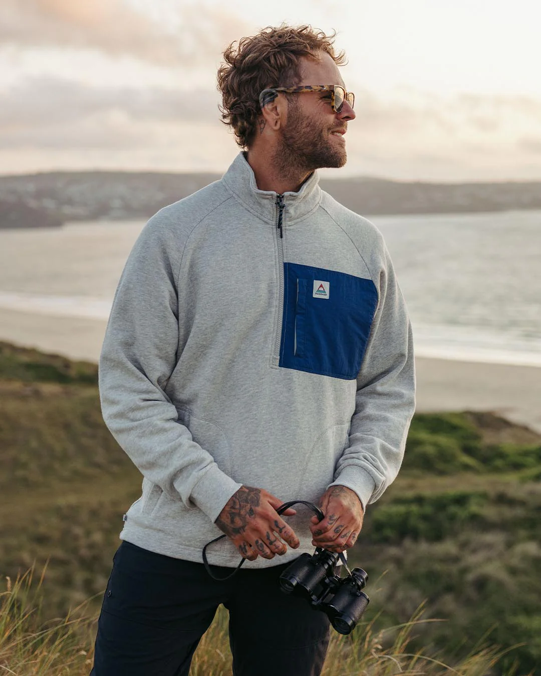Offgrid 1/4 Zip Sweatshirt - Grey Marl - Image 2