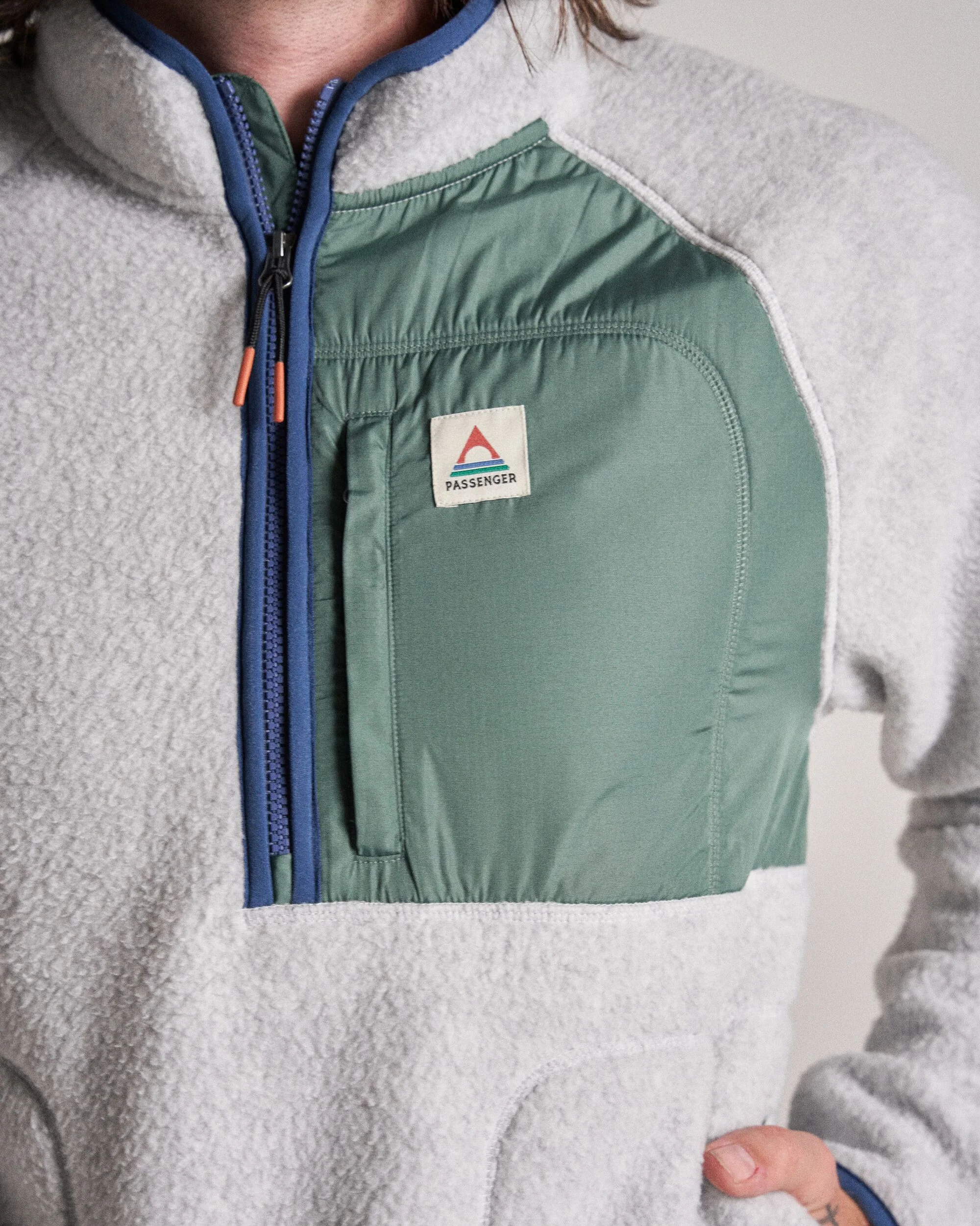 Offgrid 1/2 Zip Sherpa Fleece - Grey Marl 2 - Image 6