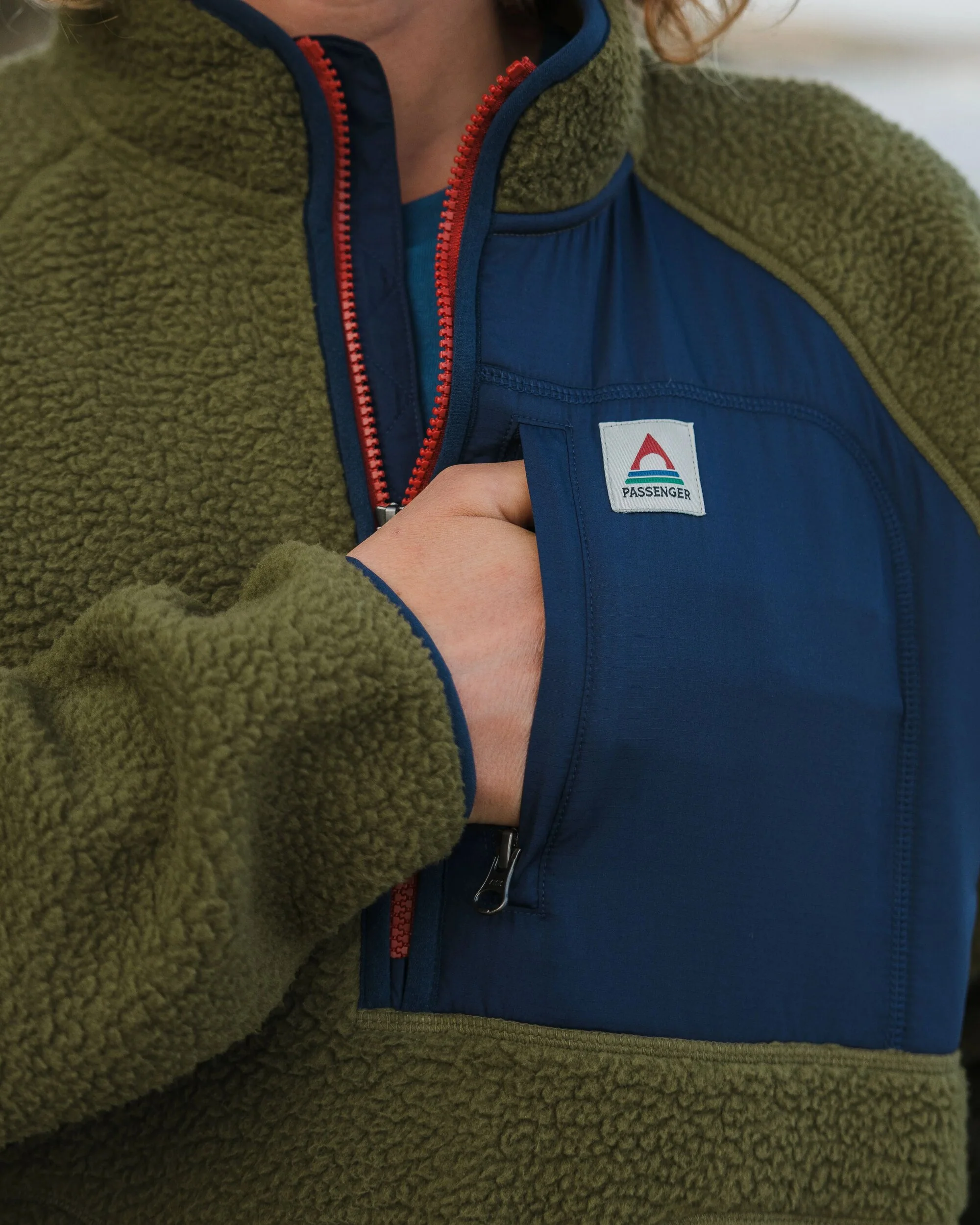 Offgrid 1/2 Zip Sherpa Fleece - Khaki - Image 4