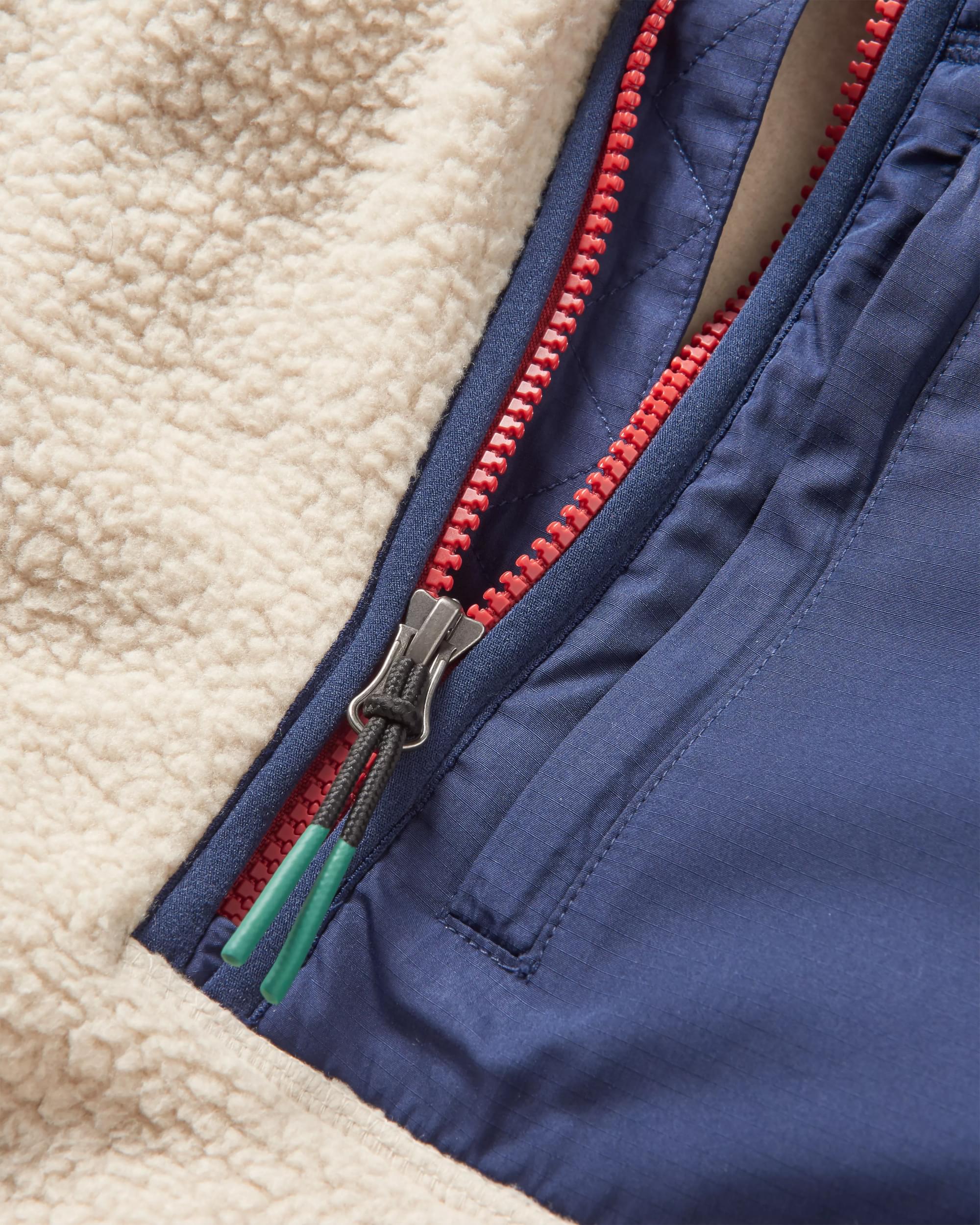 Offgrid 1/2 Zip Sherpa Fleece - Oatmeal/Navy - Image 10