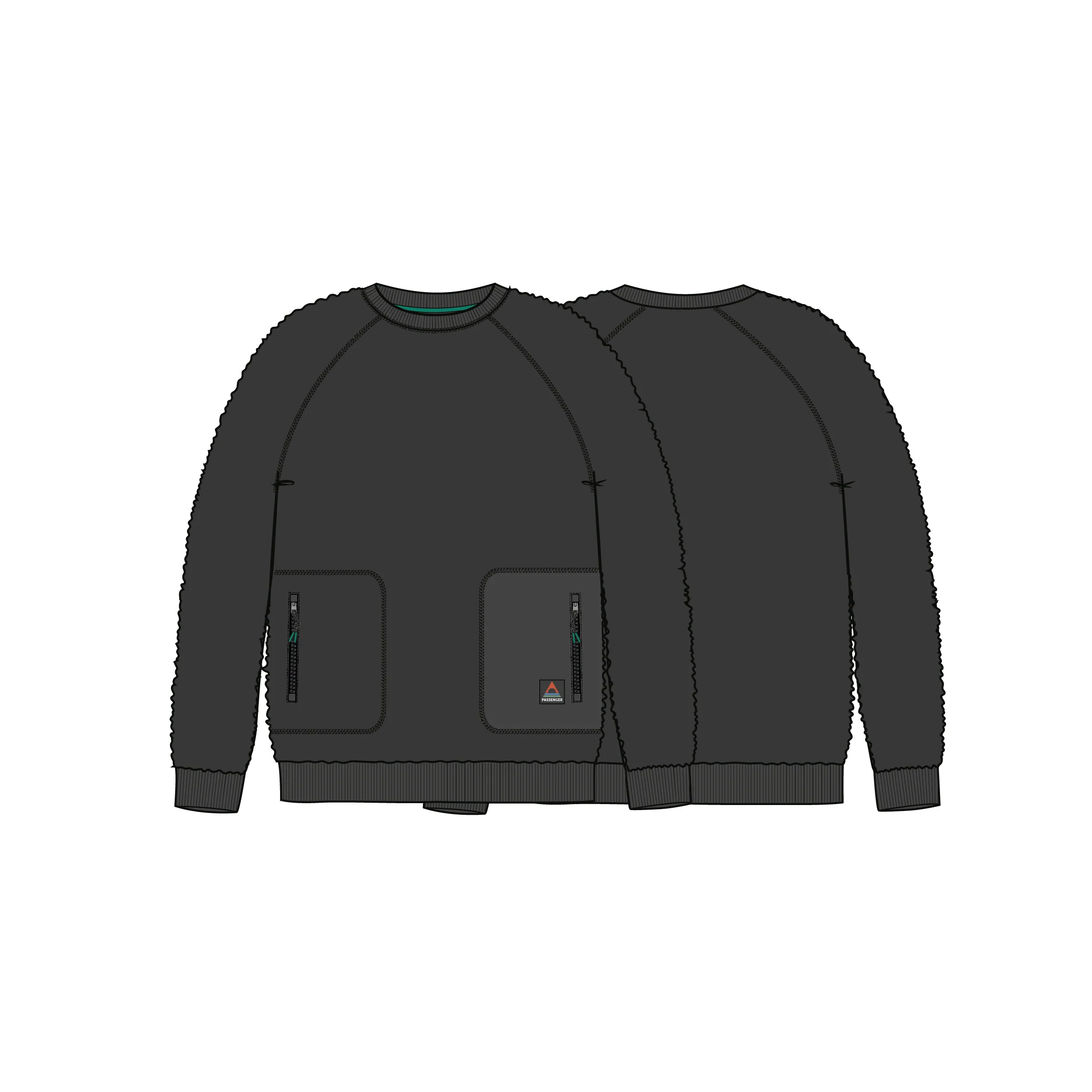 Offgrid Sherpa Crew Fleece - Black - Image 11