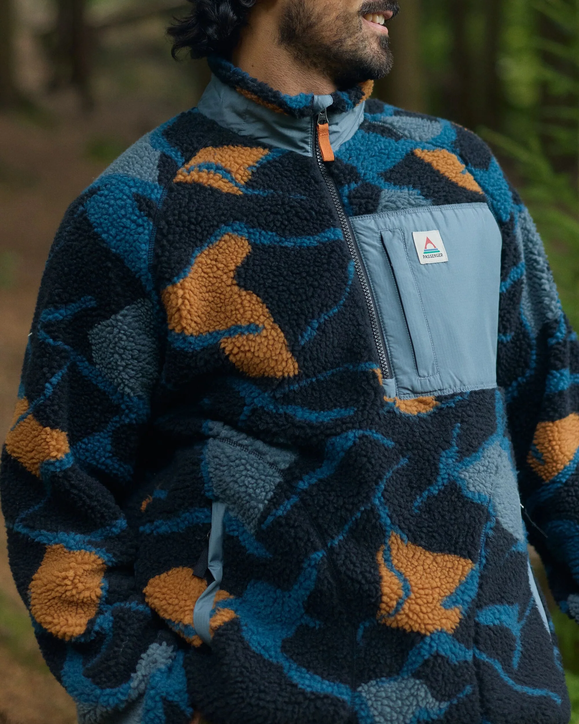 Offroad Sherpa 1/2 Zip Fleece - Abstract Trails Black - Image 4