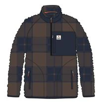 Offroad Sherpa 1/2 Zip Fleece - Chestnut/Deep Navy Check - Image 9