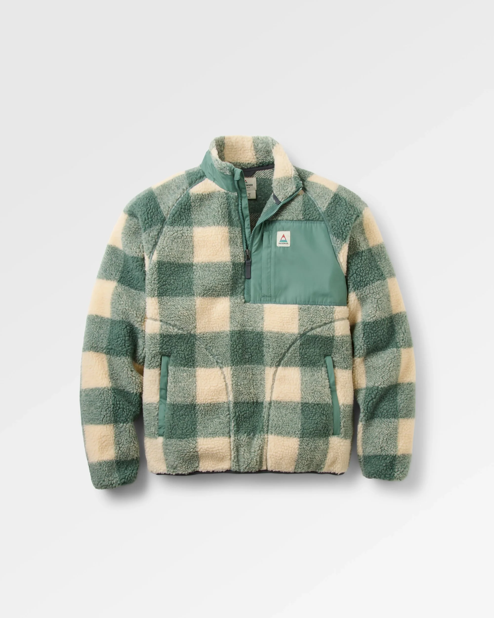 Offroad Sherpa 1/2 Zip Fleece - Dark Forest Check - Image 2
