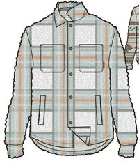 Olympus Yarn Dye Sherpa Fleece Shirt - Surf Spray Check - Image 8