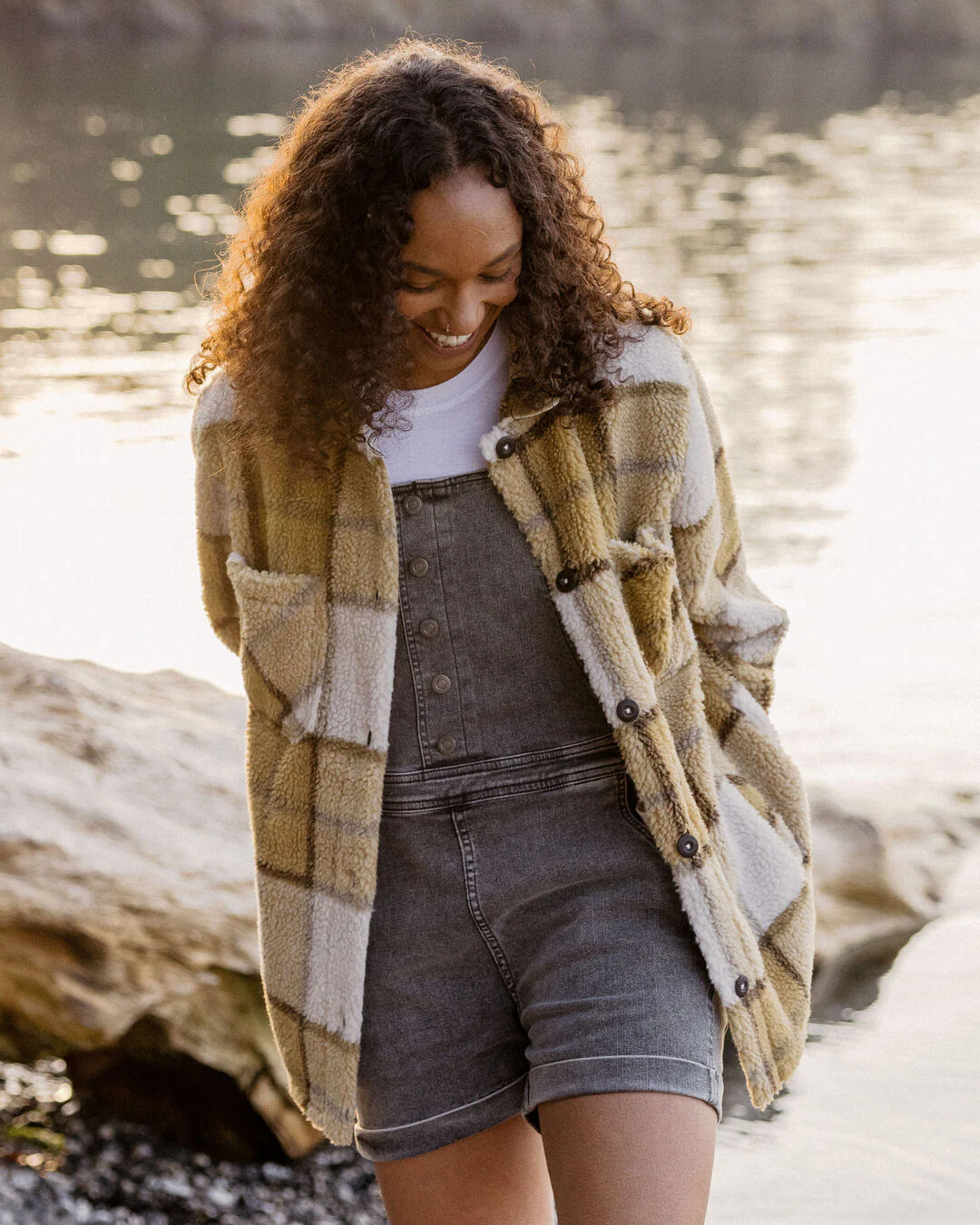 Olympus Yarn Dye Sherpa Fleece Shirt - Honey Check - Image 2