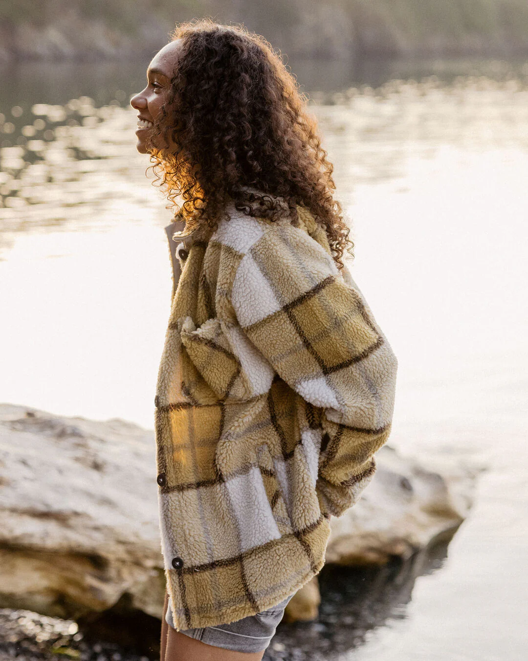 Olympus Yarn Dye Sherpa Fleece Shirt - Honey Check - Image 7