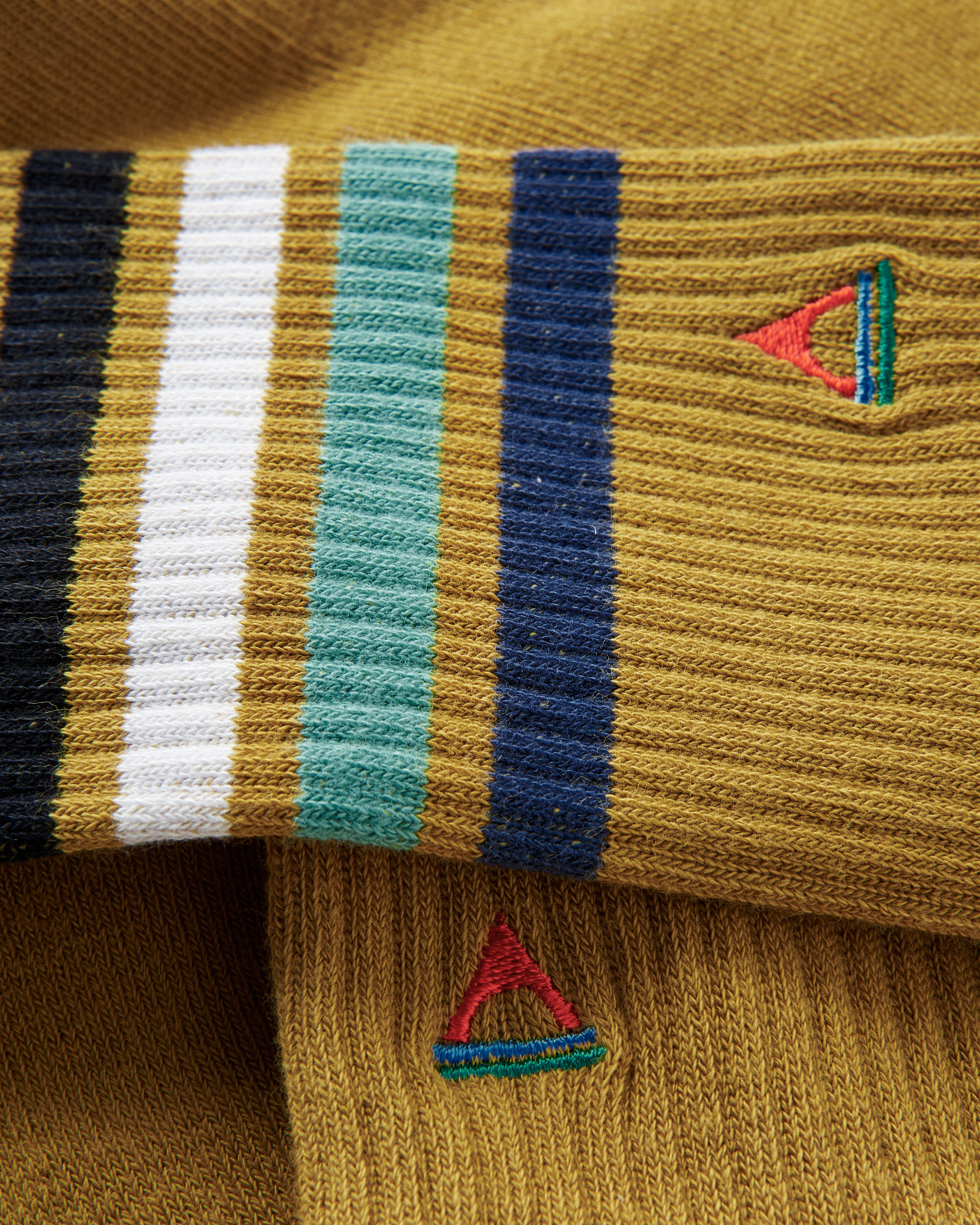 Classic Midweight Crew Socks - Mustard Yellow - Image 2