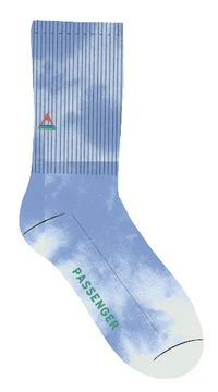 Organic Mid-weight Crew Socks - Tie Dye Cornflower - Image 6