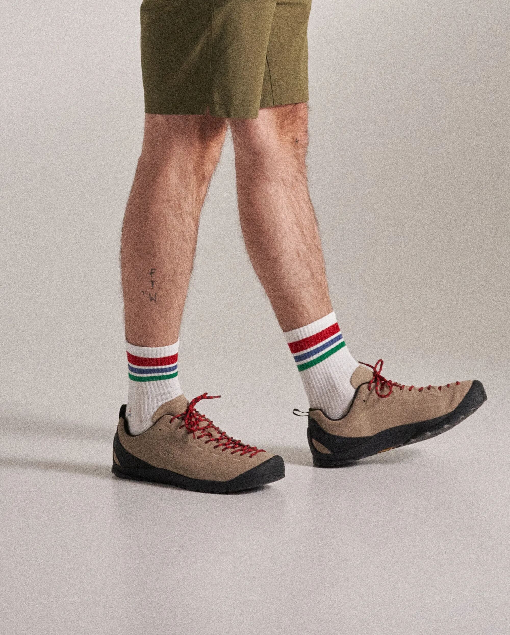 Classic Midweight Crew Socks - White/Greenlake - Image 4