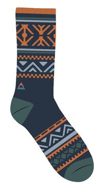 Organic Midweight Patterned Socks - Deep Navy - Image 6
