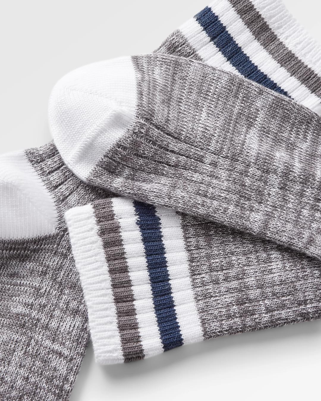 Organic Mid-weight Rib Socks - Grey Marl - Image 4