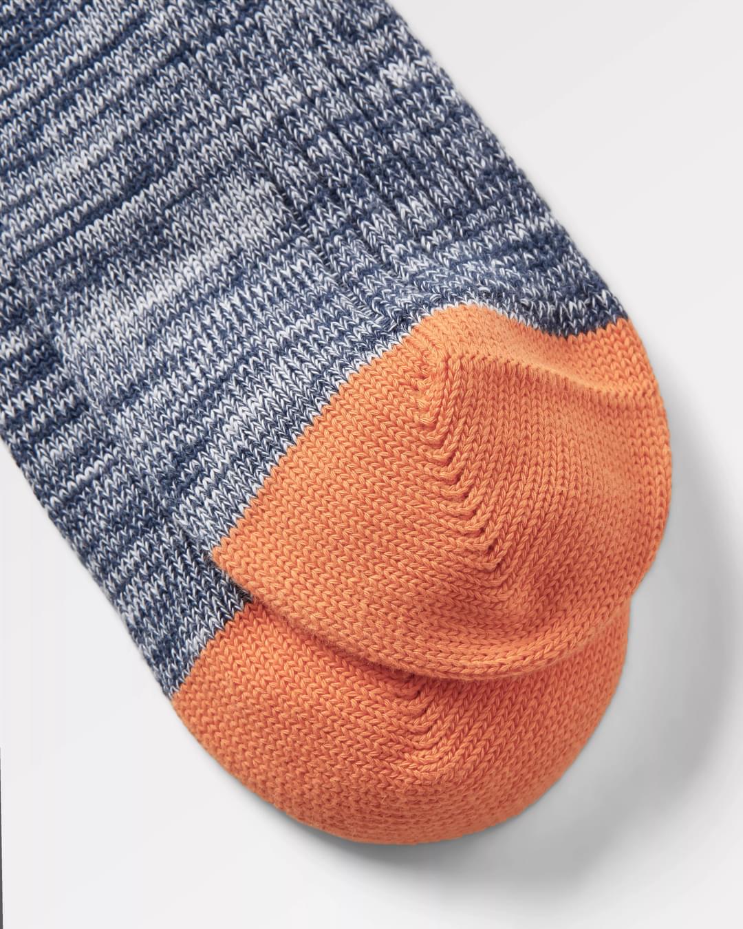 Organic Midweight Rib Socks - Navy - Image 2