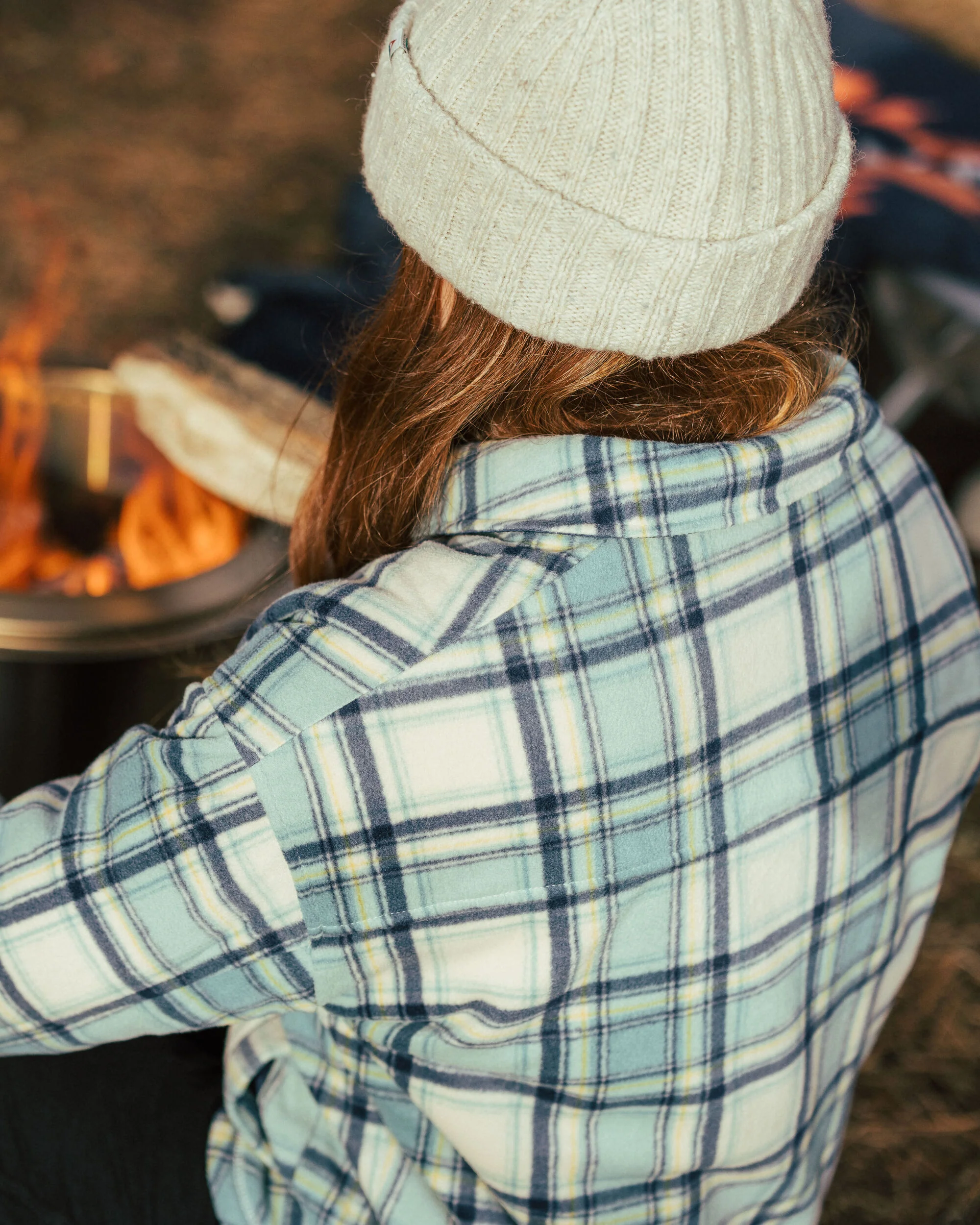 Orion Sherpa-Lined Polar Fleece Shirt - Oatmeal/Arctic Check - Image 4