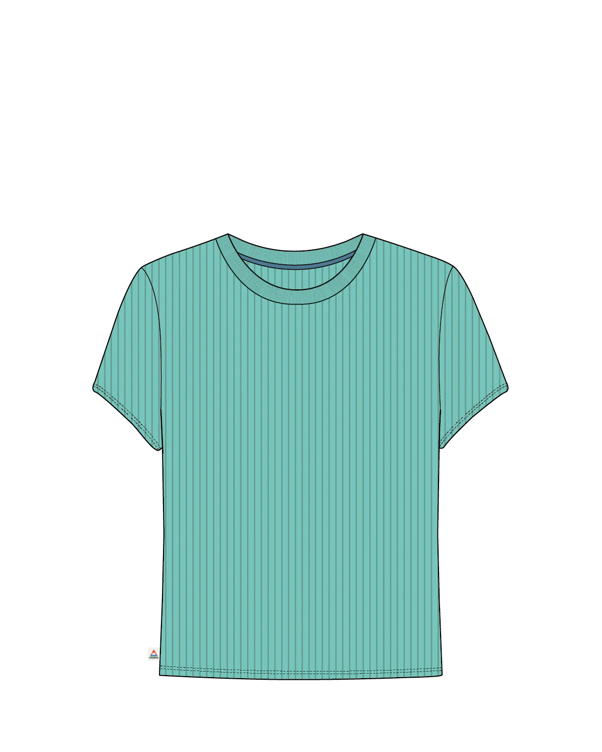 Out There Ribbed Cropped T-Shirt - Aqua - Image 5
