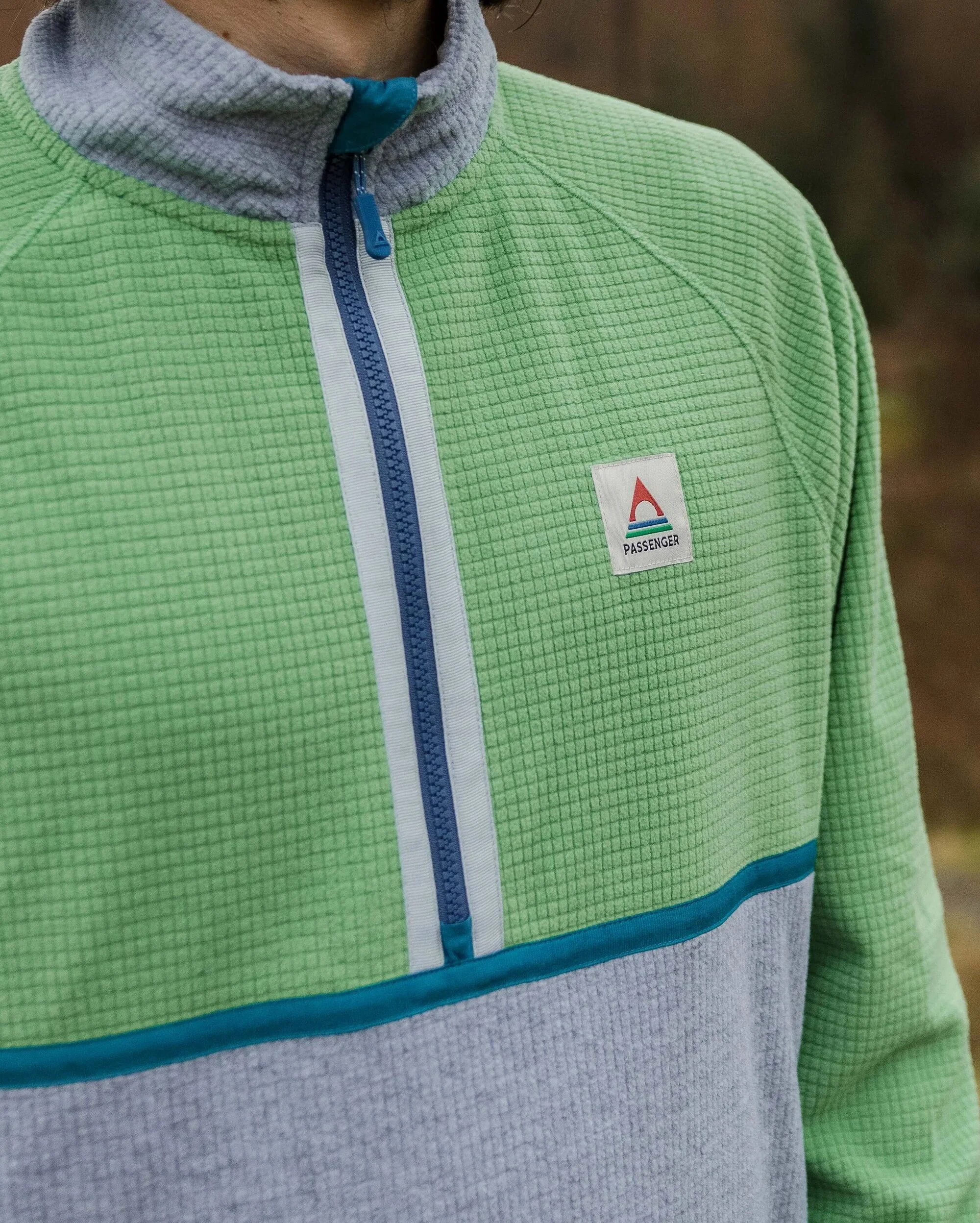 Overlook Grid Polar Fleece - Green Spruce/Grey Marl - Image 5