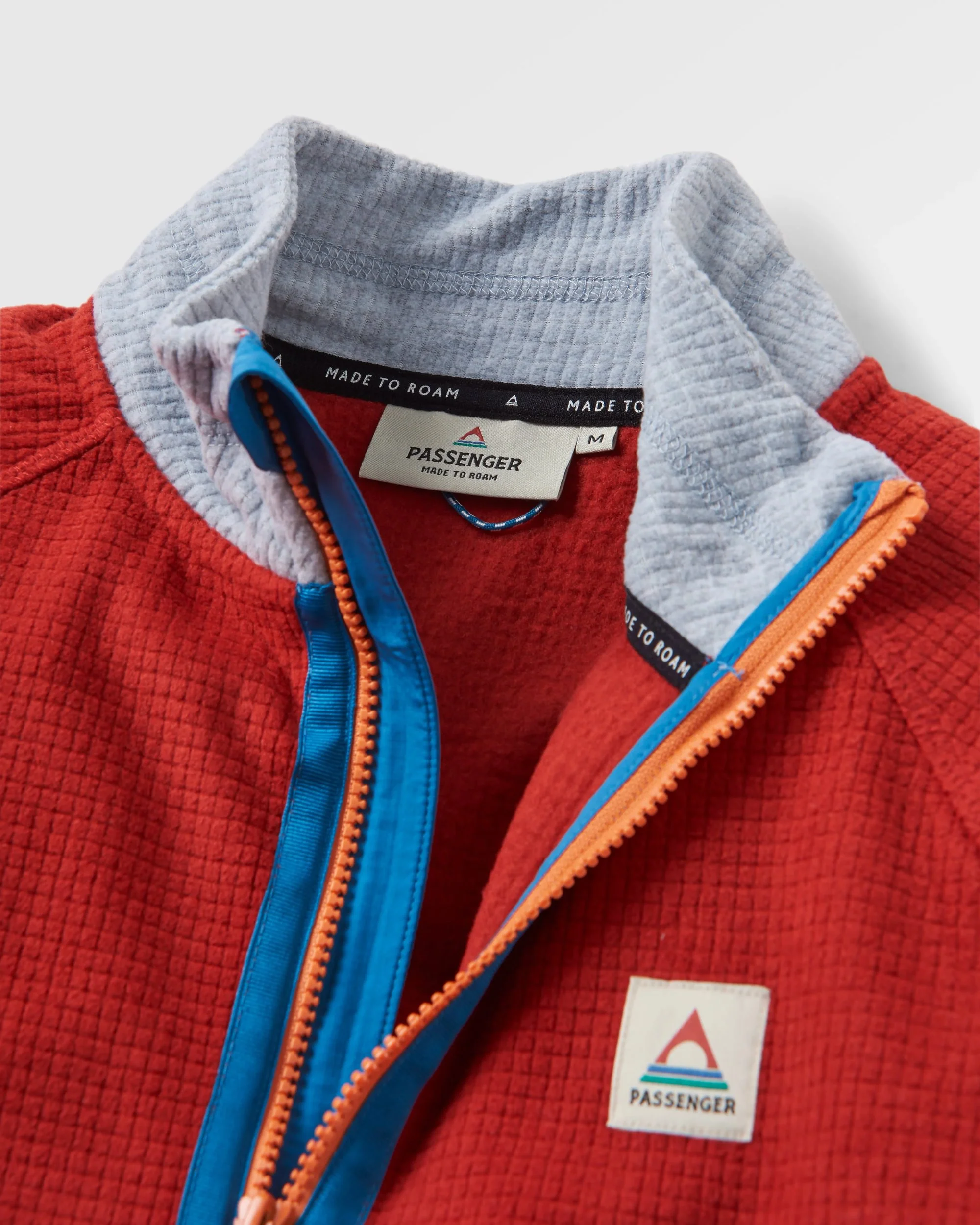 Overlook Grid Polar Fleece - Red Ochre/Grey Marl - Image 11