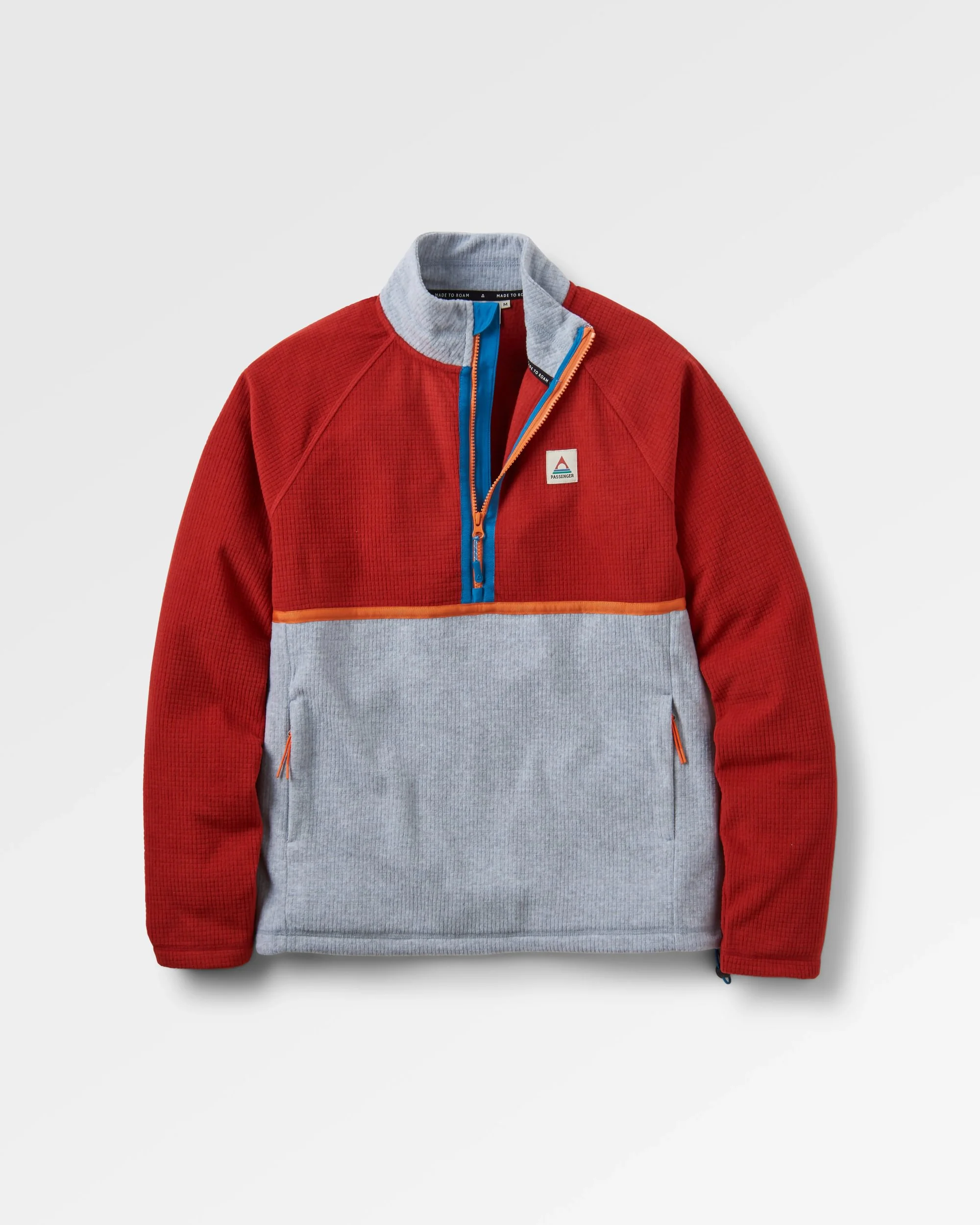 Overlook Grid Polar Fleece - Red Ochre/Grey Marl - Image 2