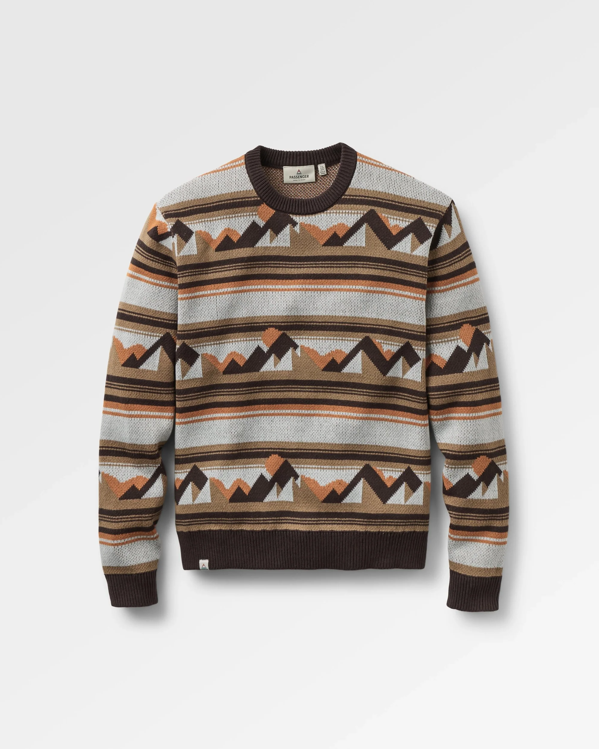 Panorama Lightweight Knitted Jumper - Views Caramel Stripe - Image 2