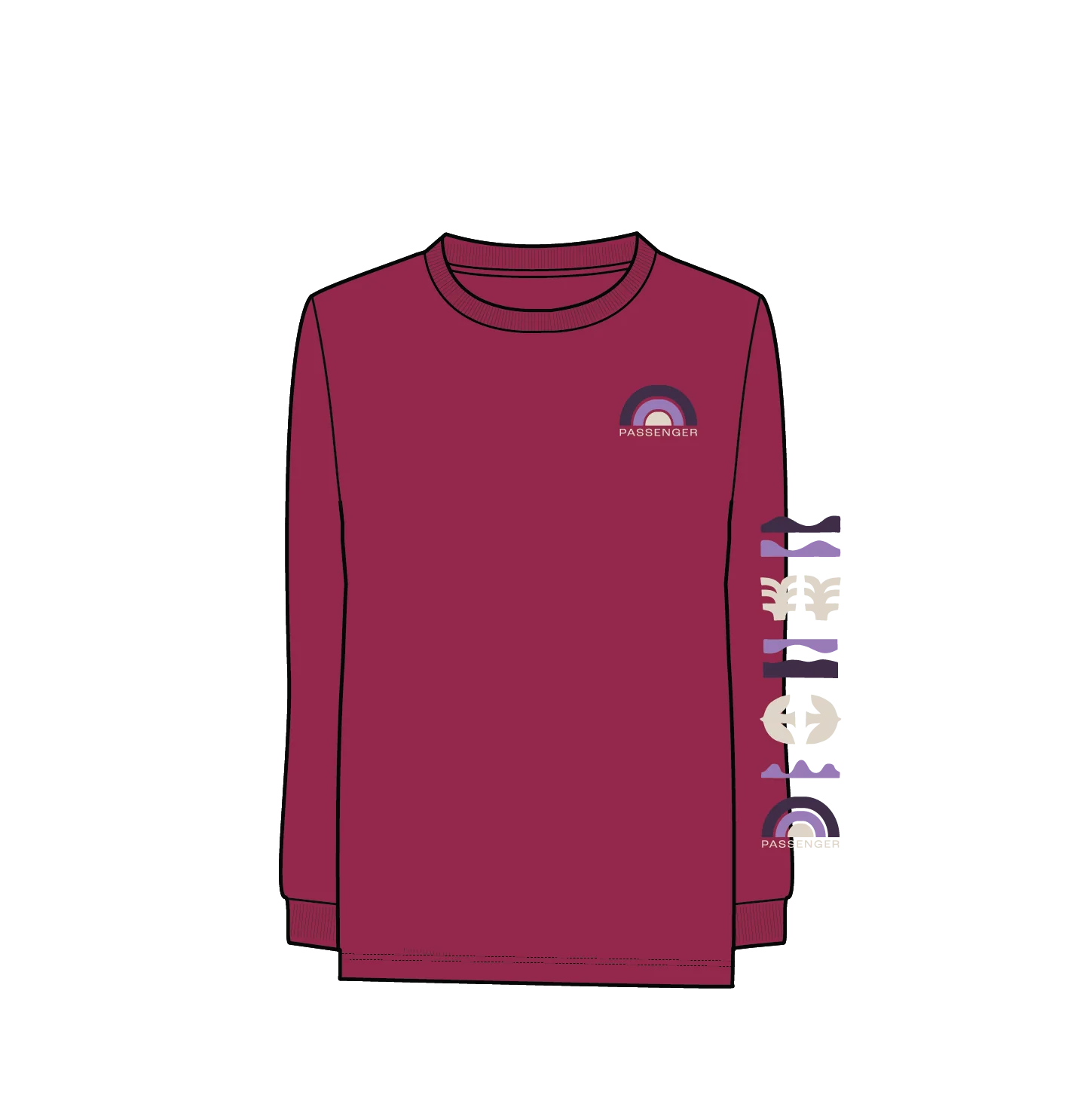 Papercut LS T-Shirt - Cranberry - Image 7