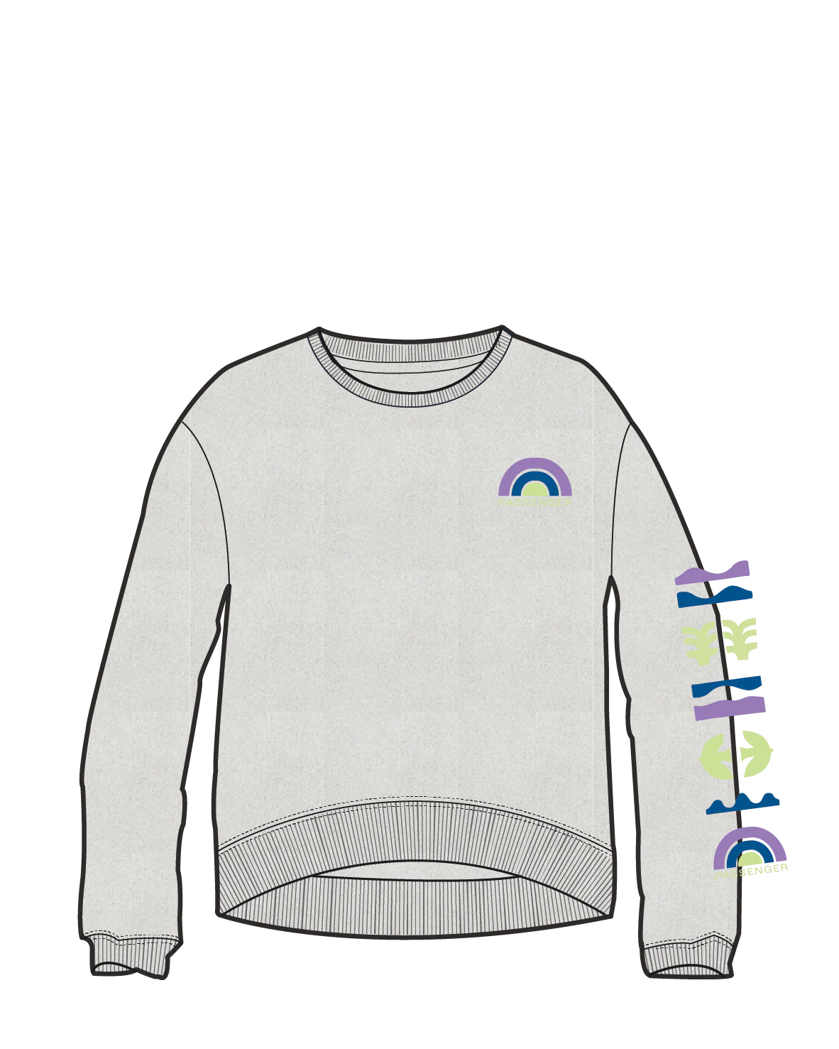 Papercut Sweatshirt - Grey Marl - Image 8