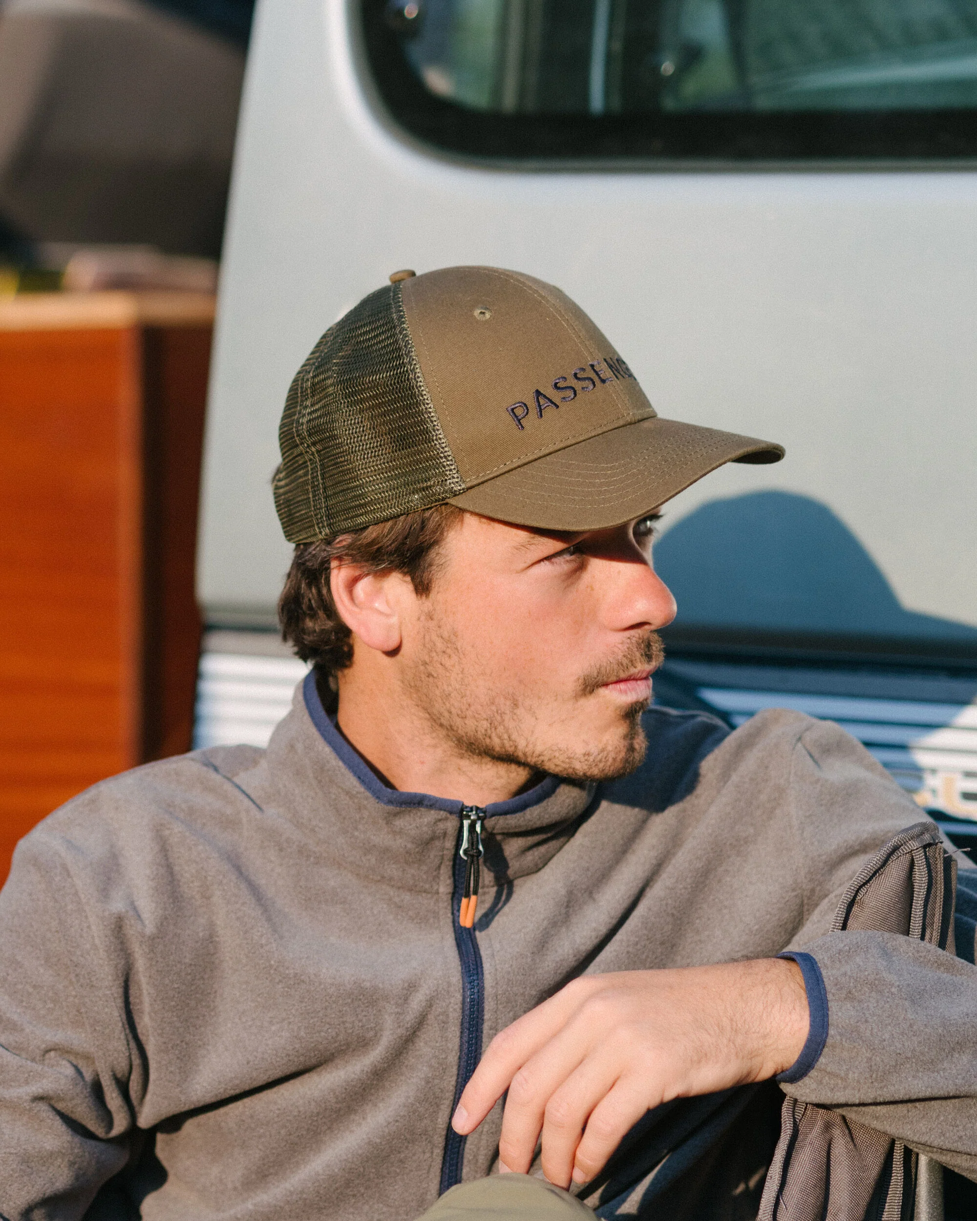 Passenger Organic Cotton Trucker Cap - Khaki - Image 2