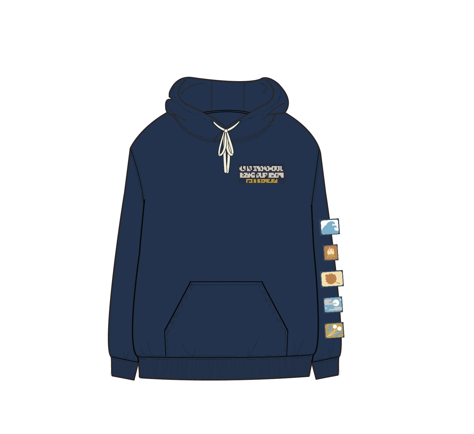 Patch Organic Cotton Hoodie - Rich Navy - Image 7