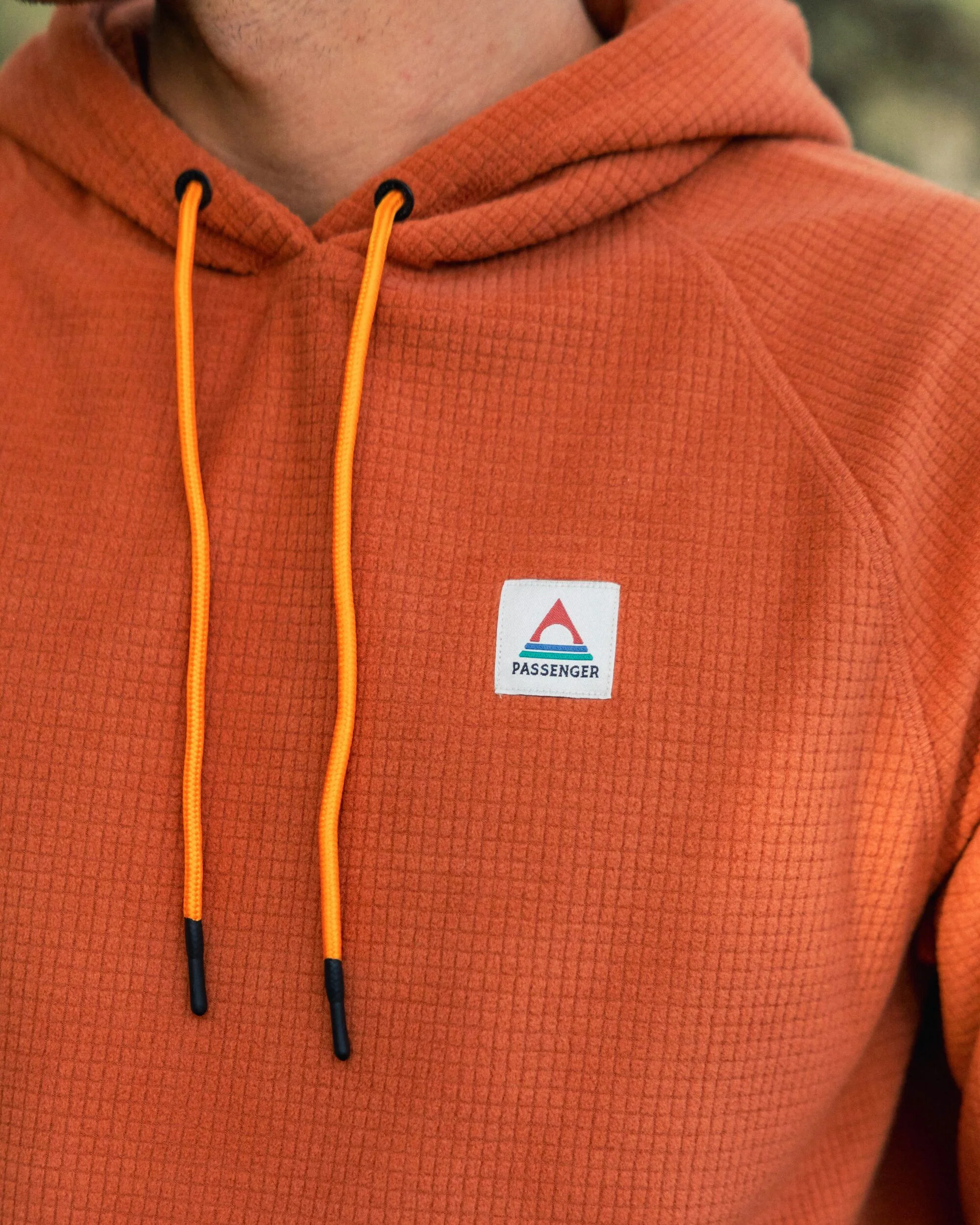 Point Grid Polar Fleece Hoodie - Baked Clay - Image 3