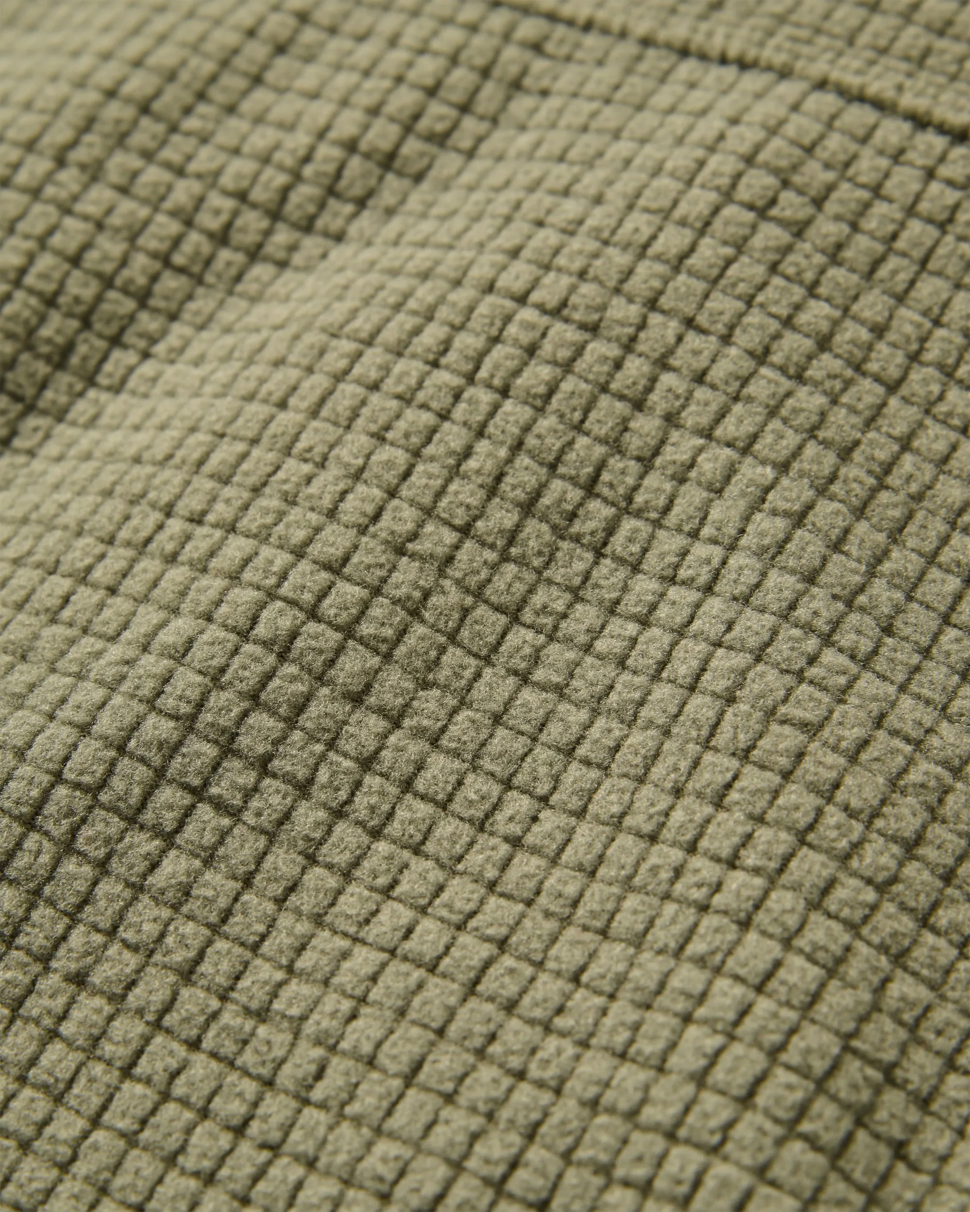 Point Grid Polar Fleece Hoodie - Dusty Olive - Image 4