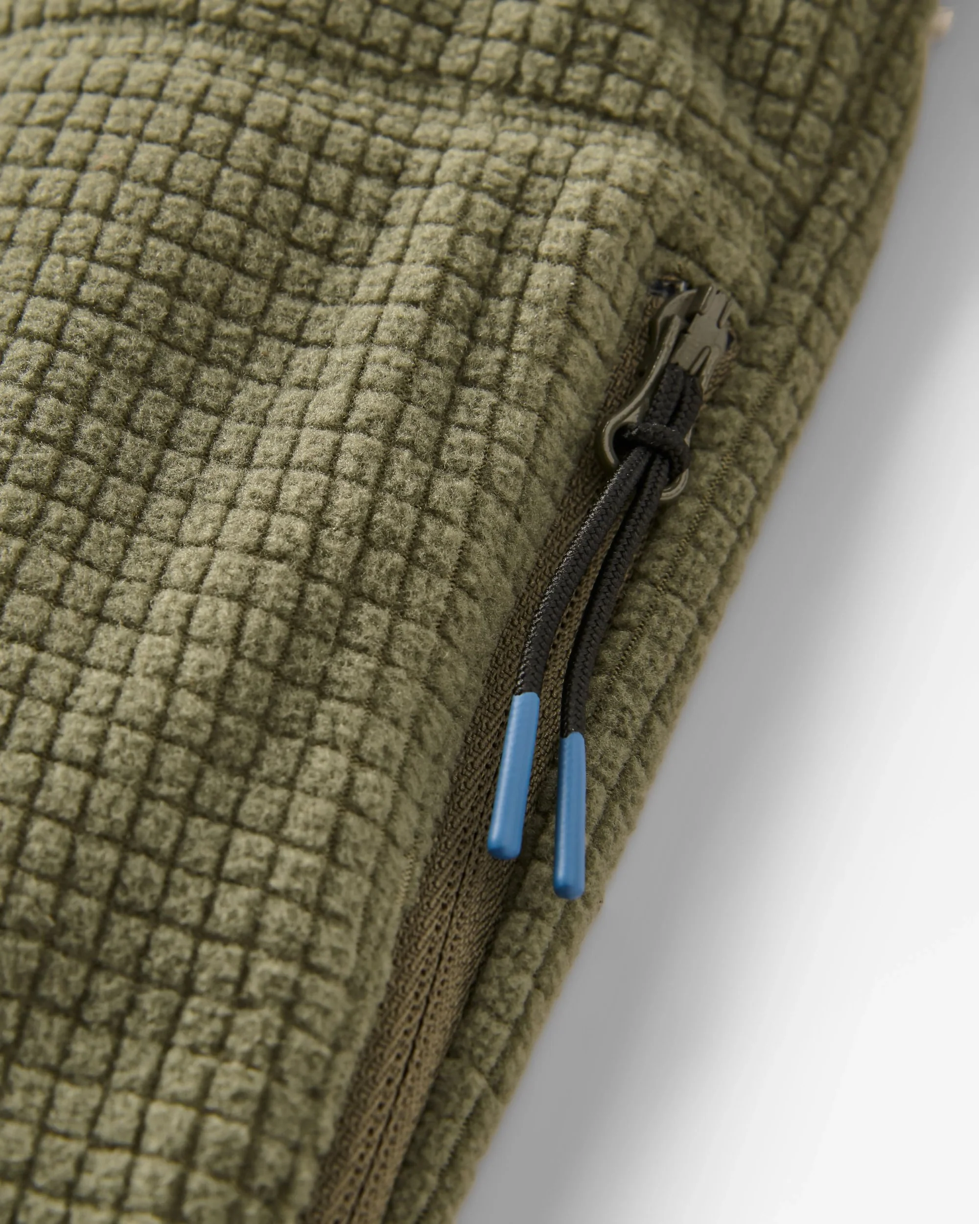 Point Grid Polar Fleece Hoodie - Dusty Olive - Image 5
