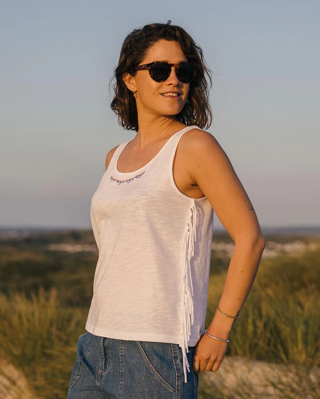 Poppy Tassel Vest - White - Image 5