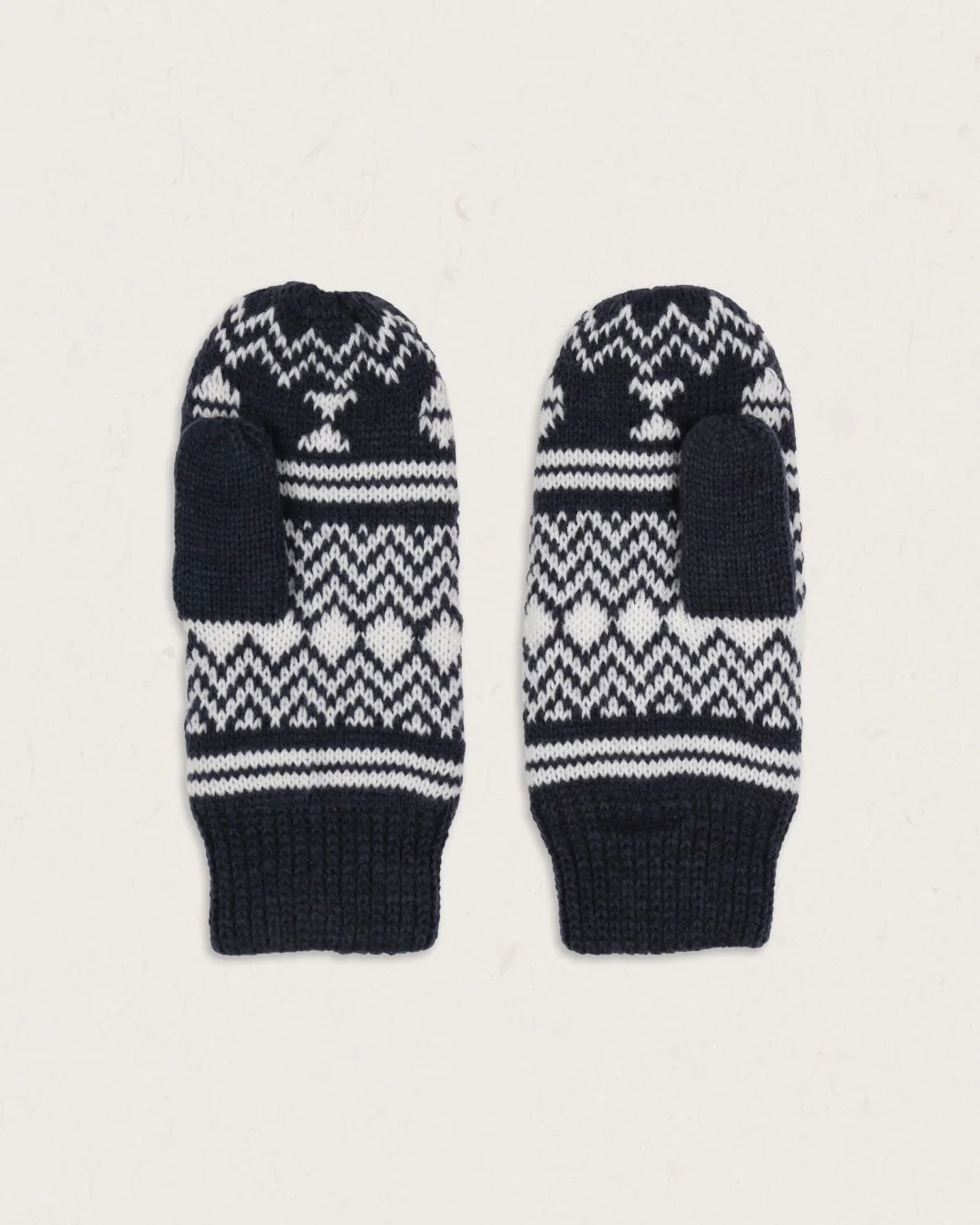 Powder Fleece Lined Acrylic Mittens - Rich Navy - Image 3