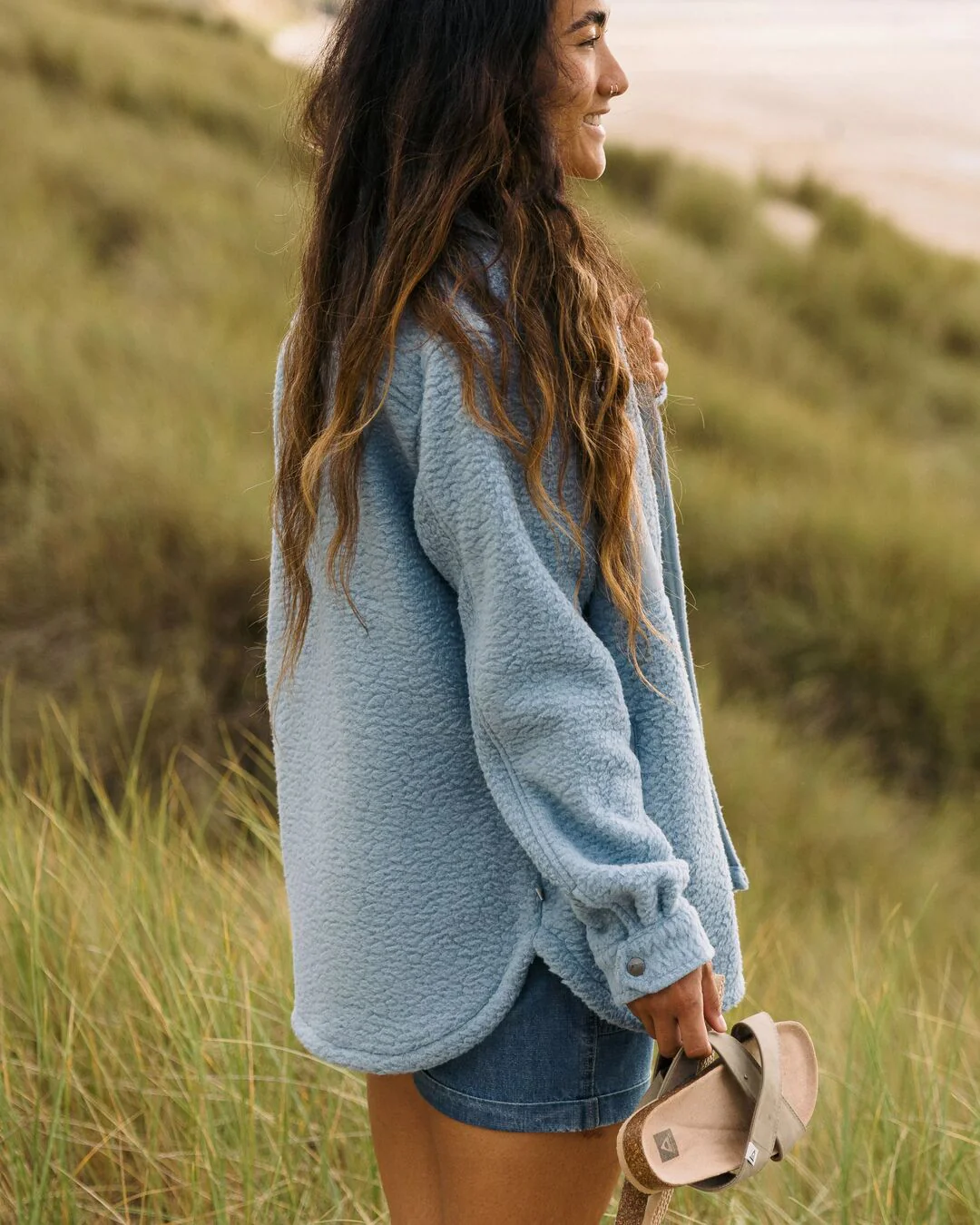 Rappel Sherpa Oversized Shirt - Faded Denim - Image 4