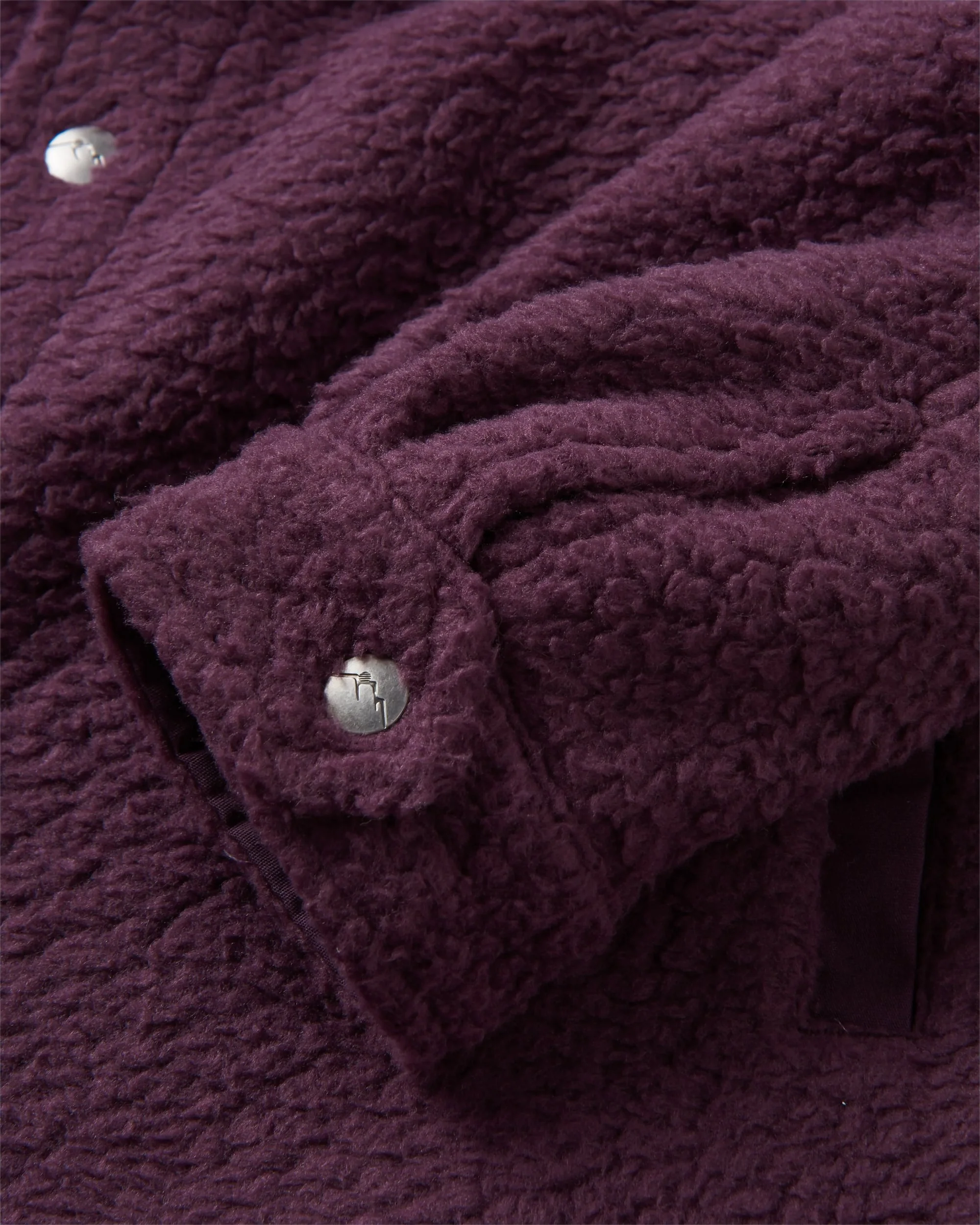 Rappel Sherpa Oversized Shirt - Deep Plum - Image 5