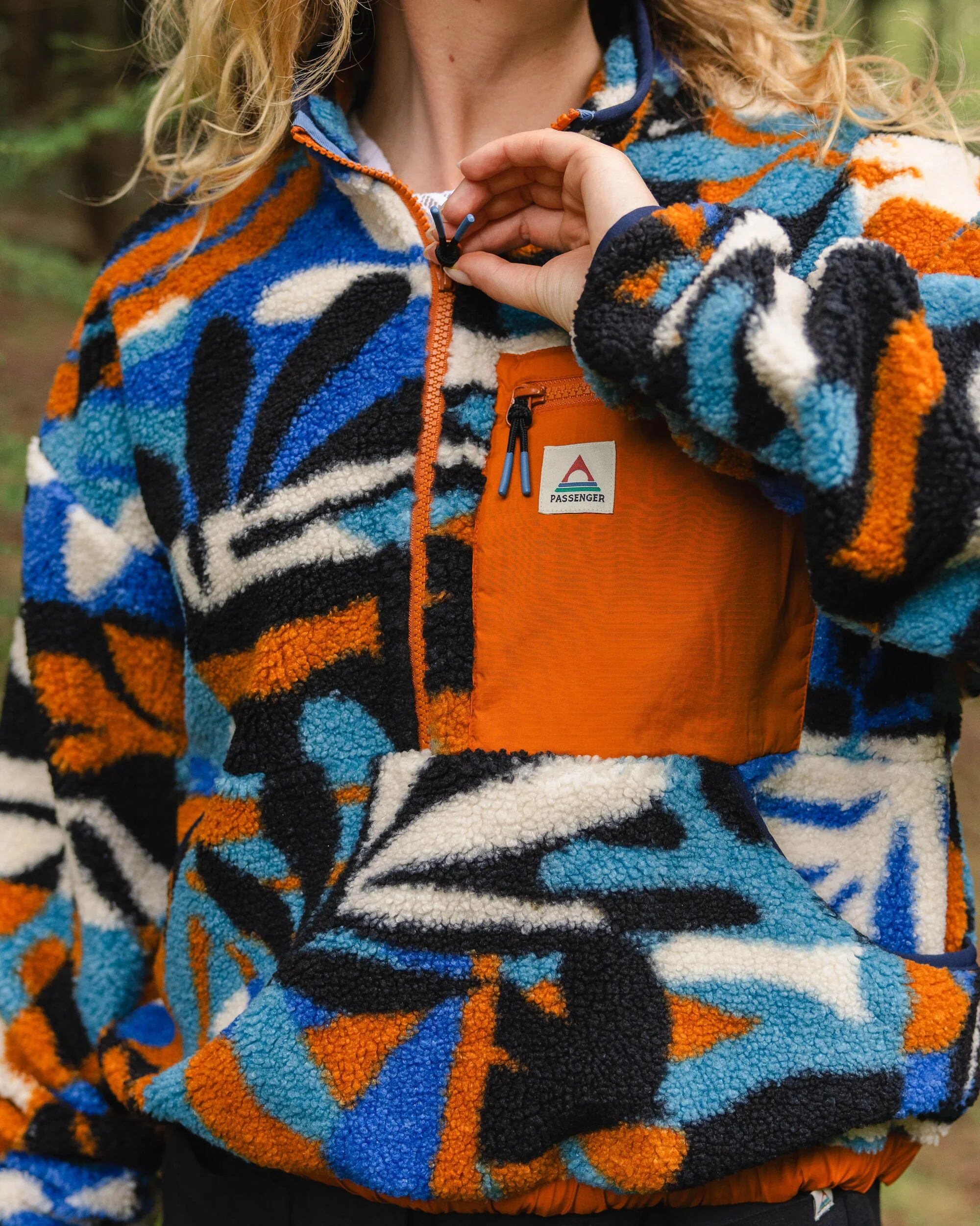 Ravi Sherpa Fleece - Mountain Foliage Blue - Image 3