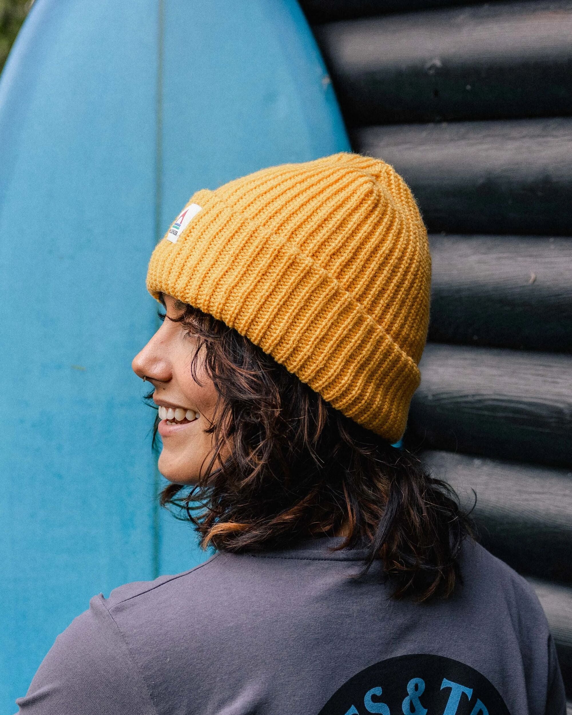 Beechwood Fleece Lined Beanie - Mustard Gold - Image 4