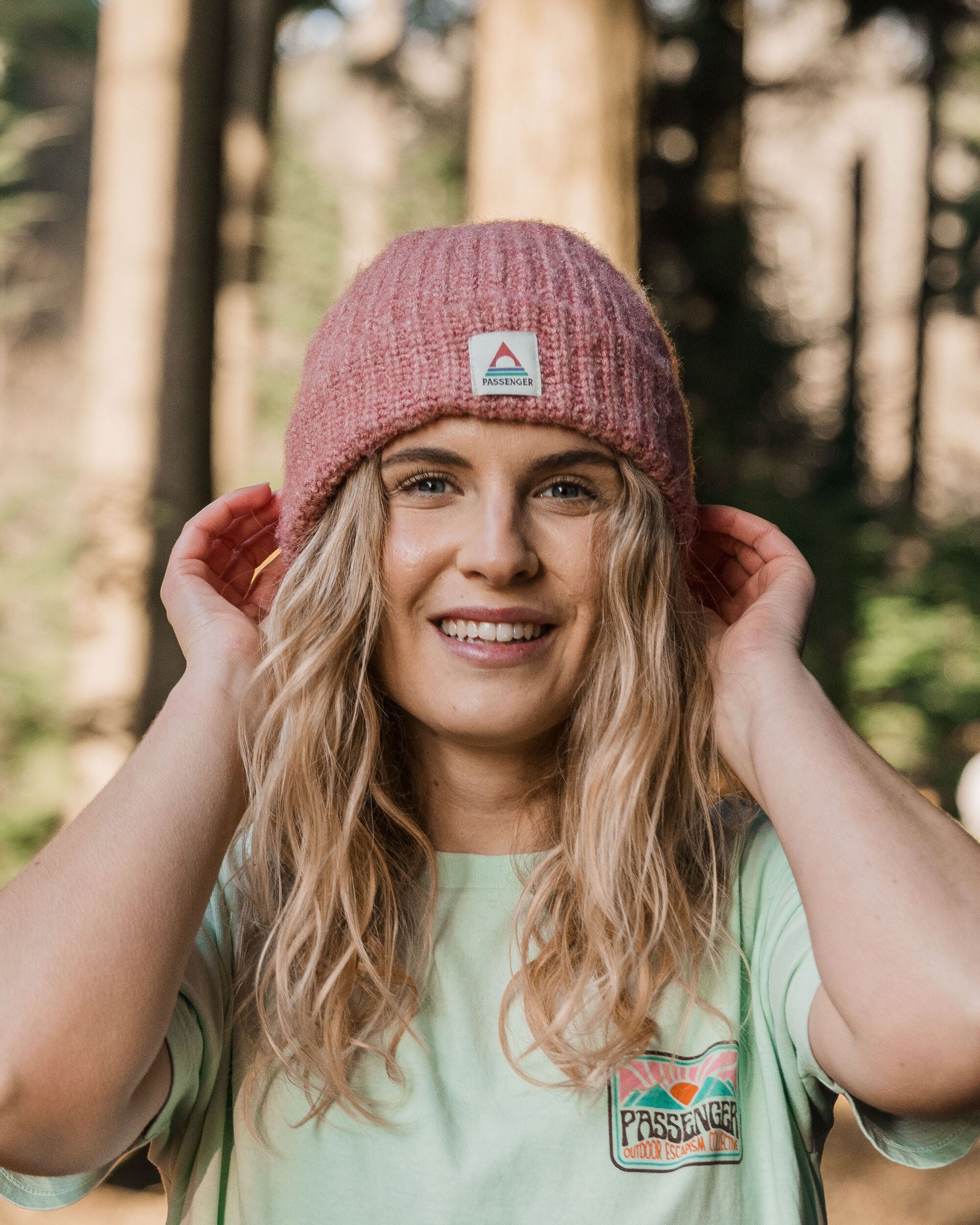 Redwood Fleece Lined Beanie - Rose - Image 3
