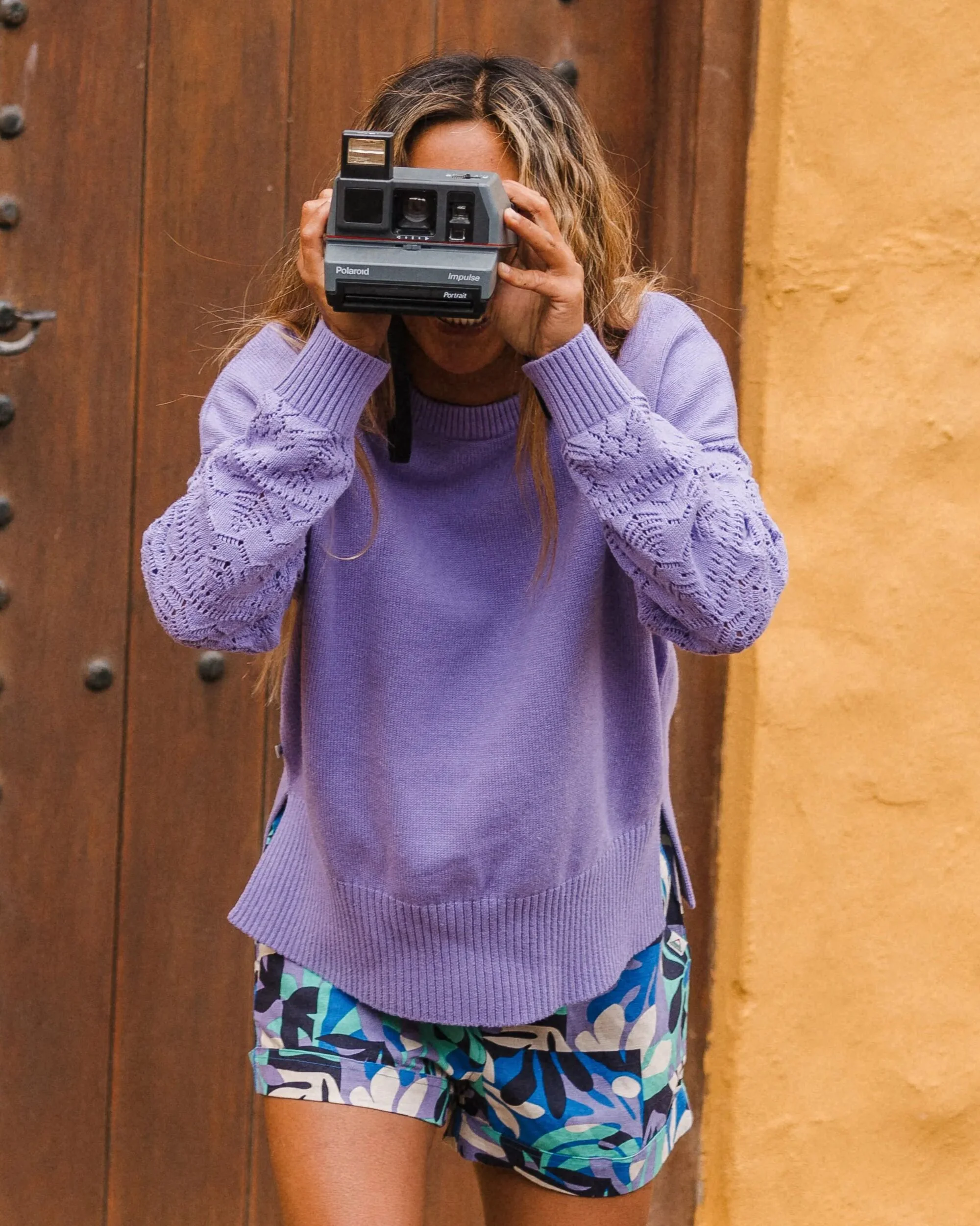 Grace Knitted Jumper - Retro Purple - Image 4