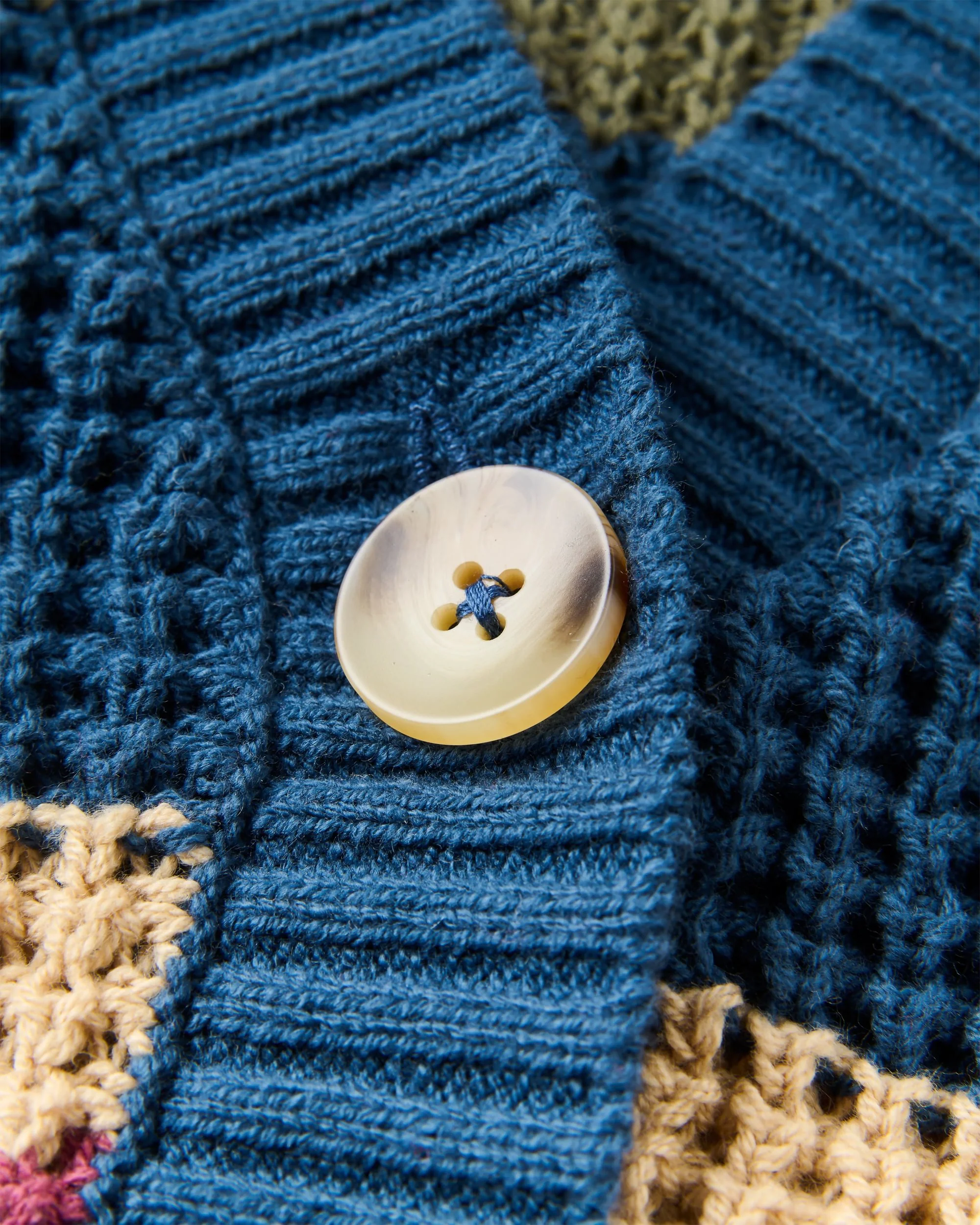 Reflection Open Knit Stripey Cardigan - Dusty Olive Multi Stripe - Image 6