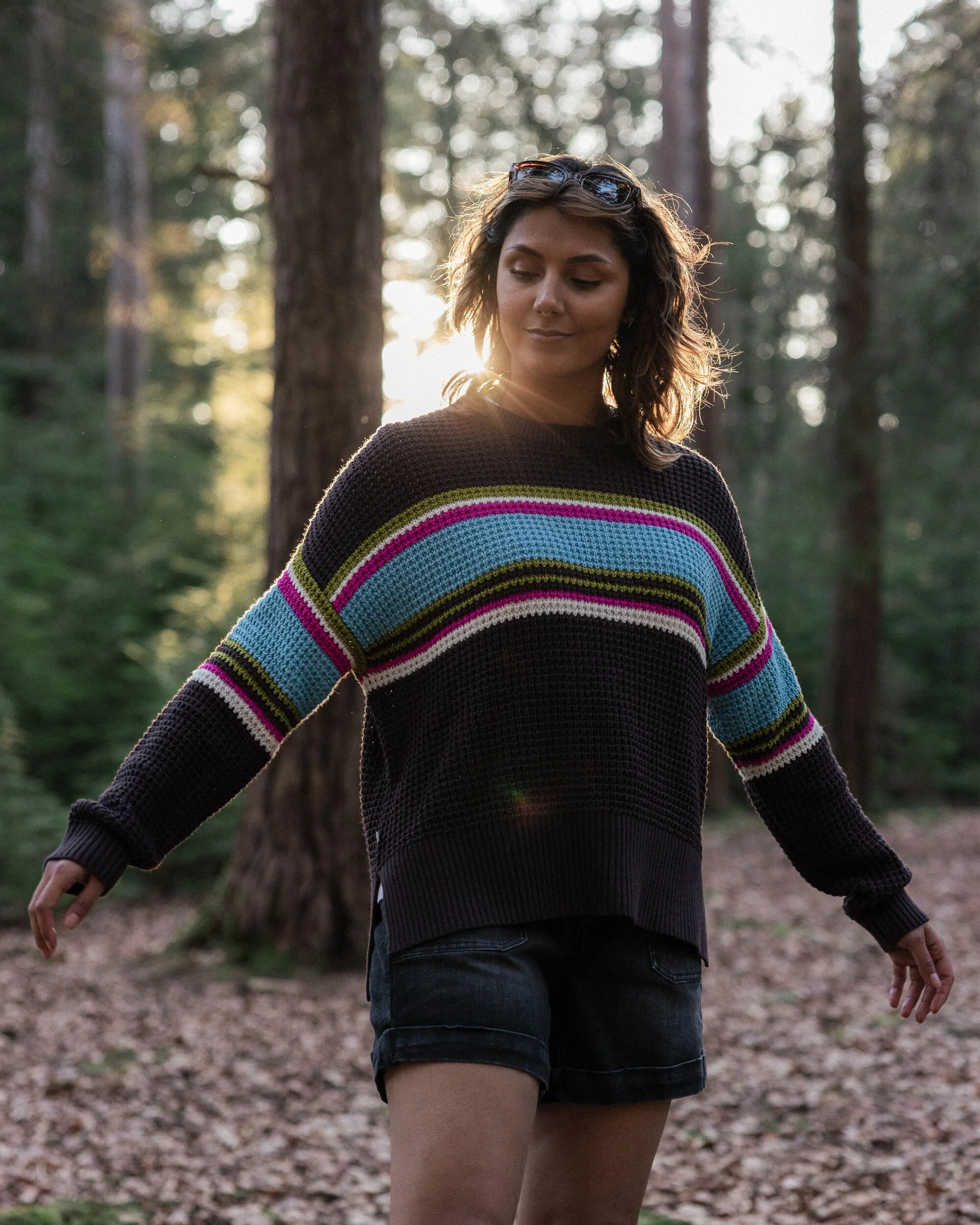 Reflection Stripey Jumper - Espresso - Image 4