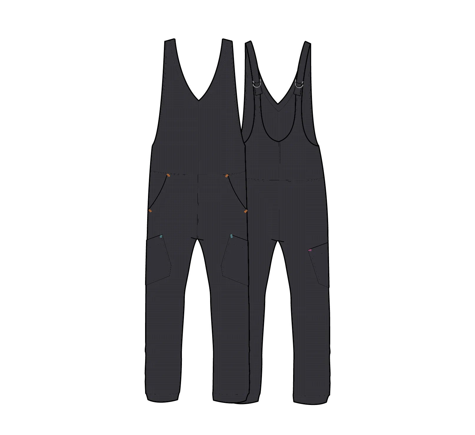 Refuel Ripstop Dungarees - Faded Black - Image 10