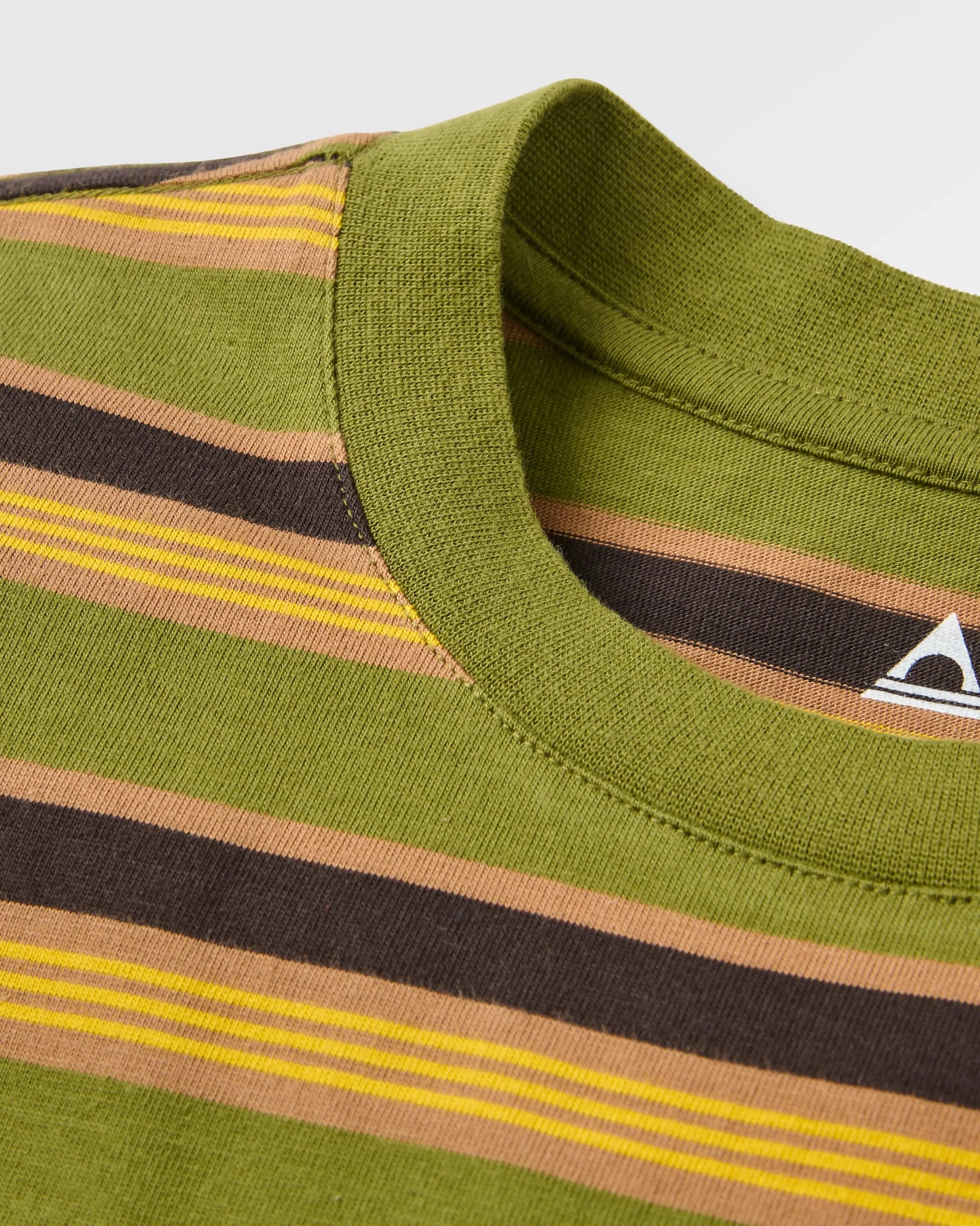 Retro Relaxed Fit LS T-Shirt - Khaki Multi Stripe - Image 2